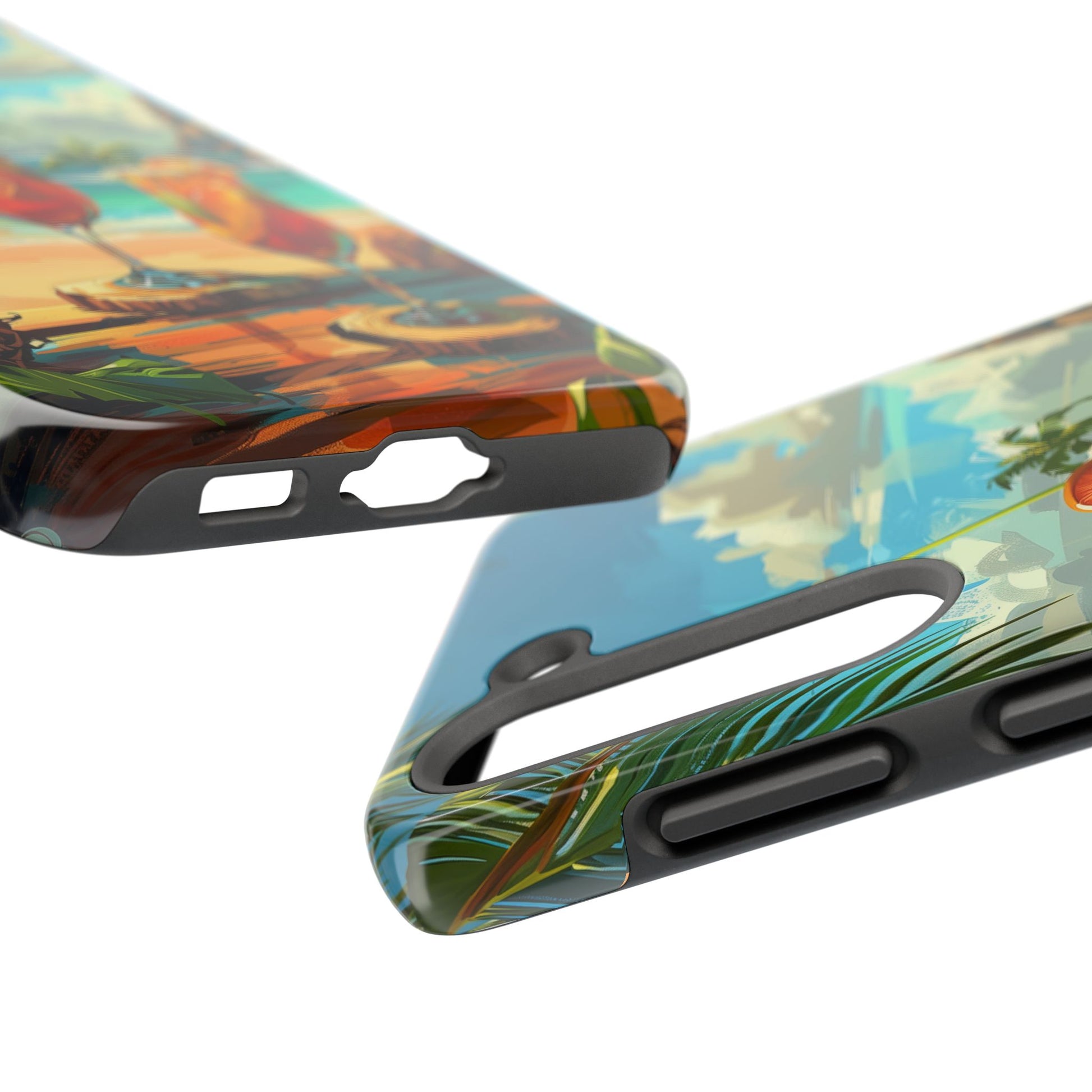 Retro Beach Scene Phone Case, Vintage Tropical Ocean iPhone Case, Summer Beach Phone Cover for iPhone, iphone 15 pro max