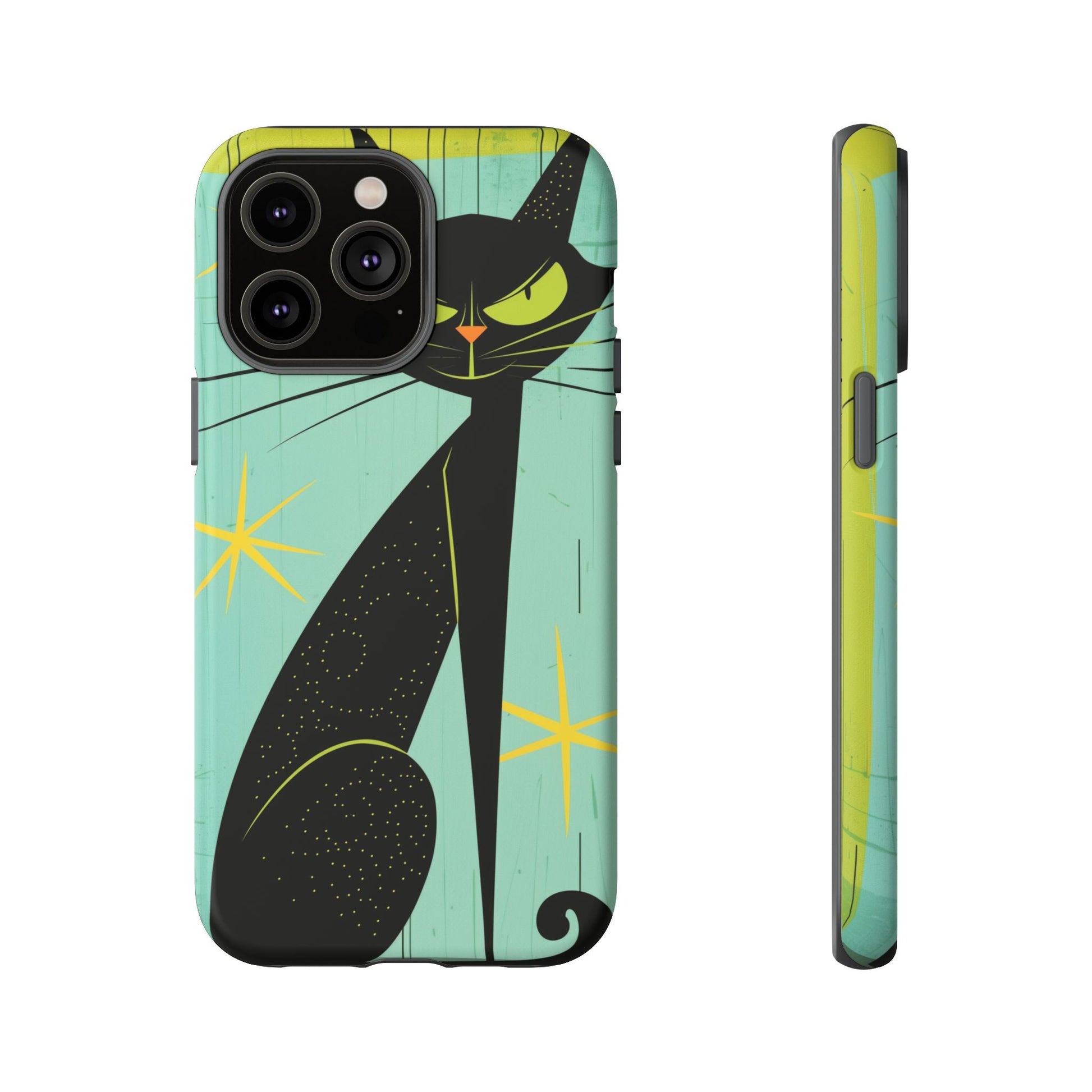 Mid-Century Modern Phone Case, Mid Mod Android Case, Atomic Cats Android Case, Retro Chic Smartphone Cover, Unique Artistic Phone Accessory
