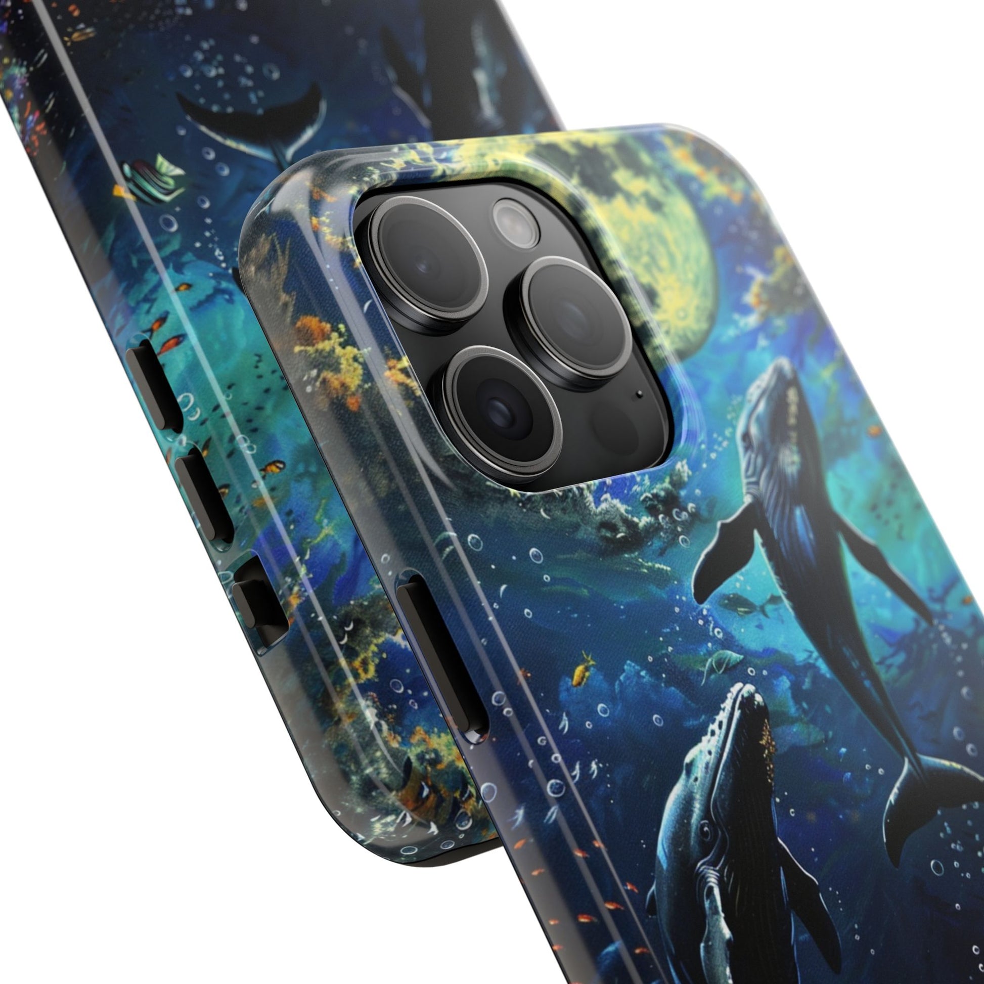 Moonlit Whales Underwater Phone Case - Durable and Stunning Protective Cover
