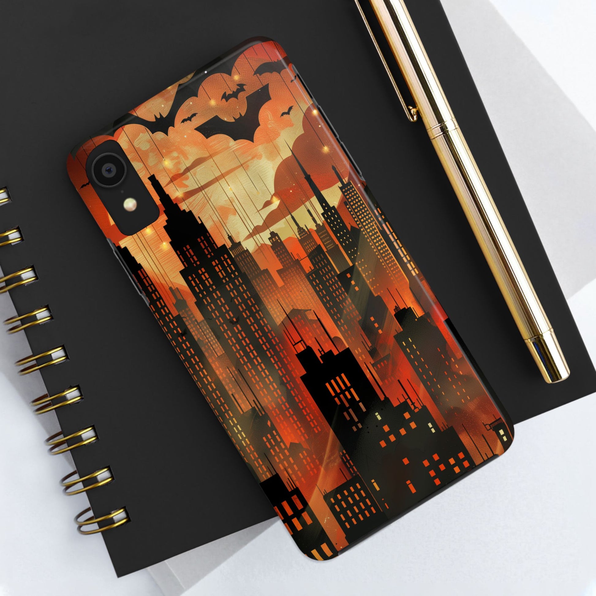 Batman Inspired Phone Case - Gotham Art Deco Style - Comic Book Hero Phone Cover - Unique Superhero Accessory