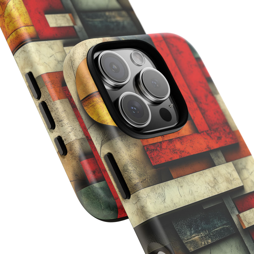 Red Prairie Style Frank Lloyd Wright Usonian Phone Case Geometric Stained Glass Art Deco Marble Gold 13 14 15 16 iPhone Pro Max Galaxy Pixel