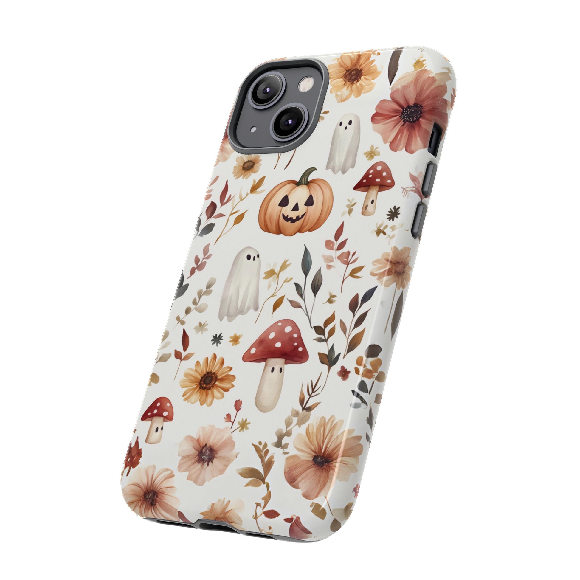 Cottagecore Fall Floral Phone Case for iPhone Samsung Pixel Autumn Pumpkin Tough Case iPhone 16 15 14 13 Pro Max