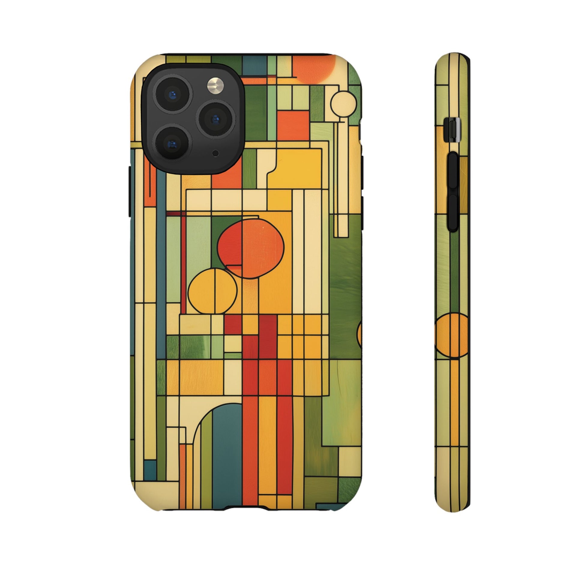 Frank Lloyd Wright Inspired Prairie Style Usonian Phone Case Geometric Stained Glass Art Deco 13 14 15 16 iPhone Pro Max Galaxy Pixel