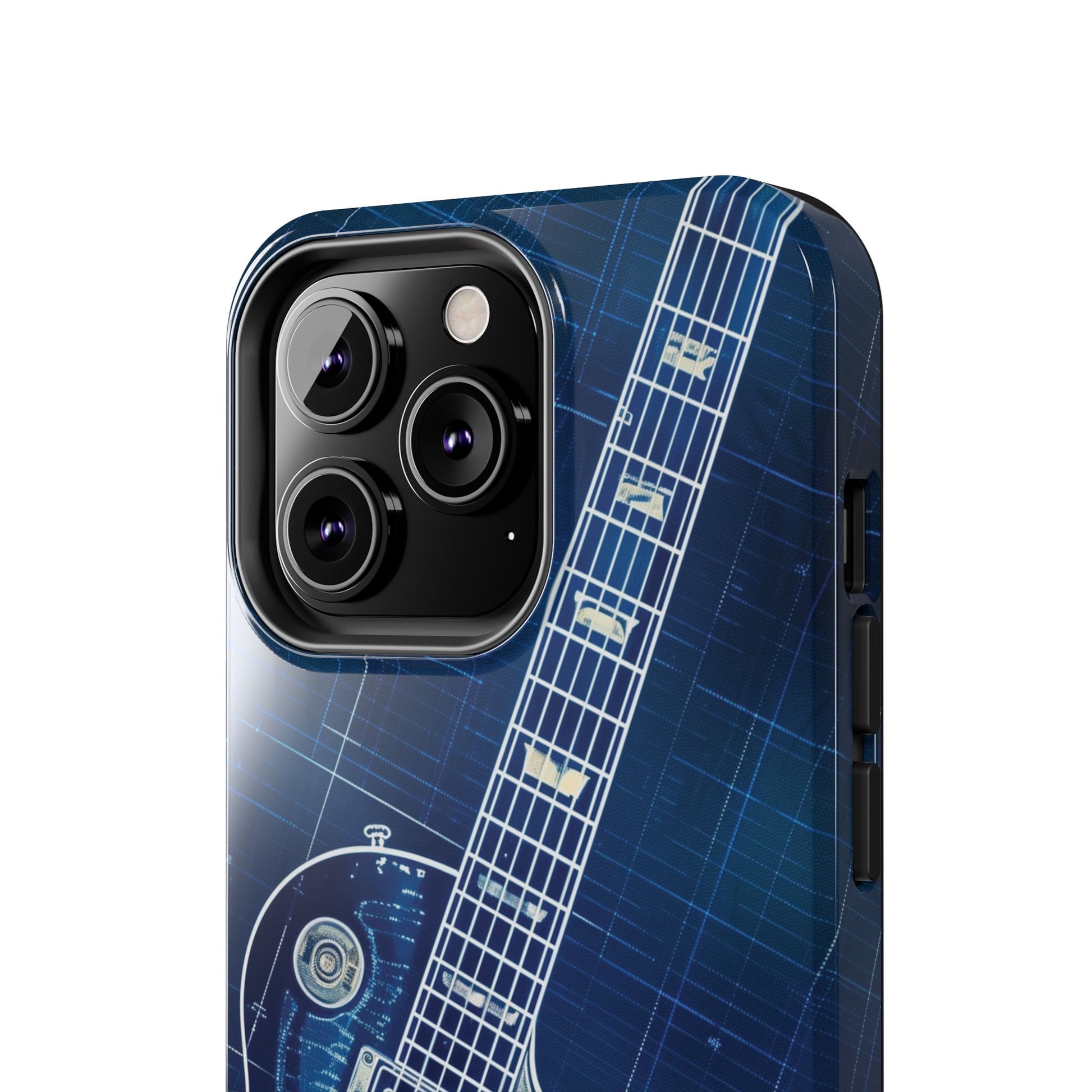 Guitar Phone Case, Guitar Blueprint iPhone Cover, Vintage Guitar Design, Custom iPhone Covers, Rock Music Phone Accessories, Musician Gift