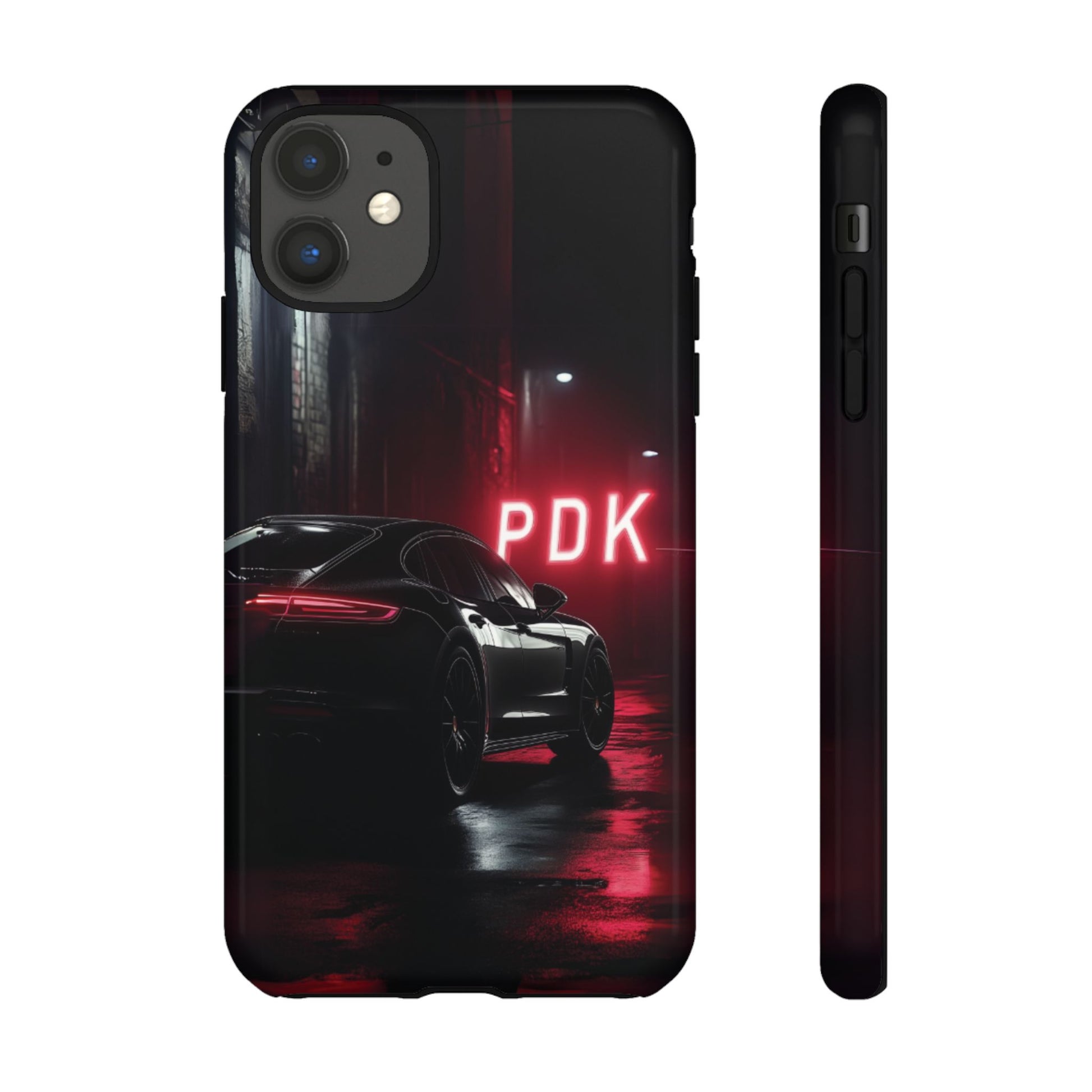 Super Sports Car Phone Case PDK Car Lover Gift Porsche Panamera Inspired Neon Sign Font iPhone 13 14 15 16 Pro Max