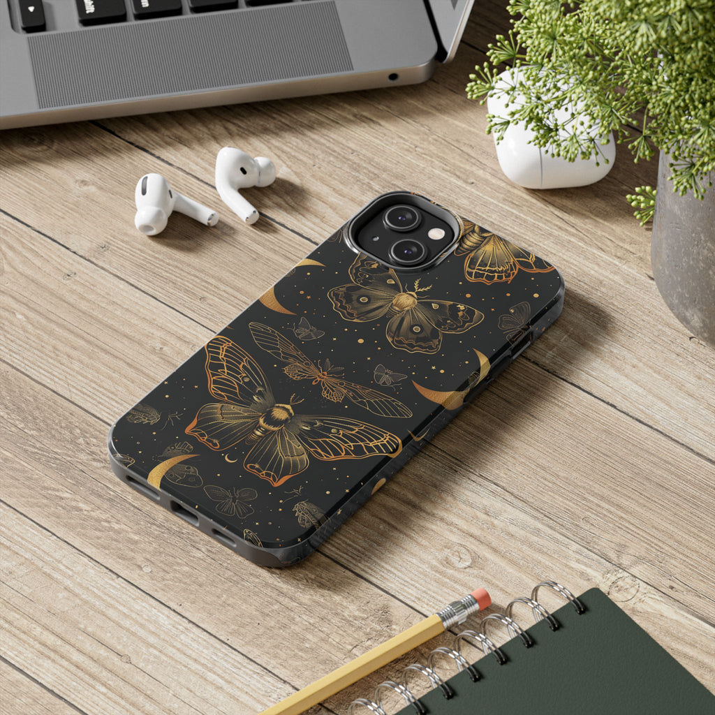 D Dark Academia Mystical Phone Case, Mystical Moth Phone Case, Vintage Magic Witchcraft iPhone Cover, Esoteric Nature Art, iPhone 15 Pro Max