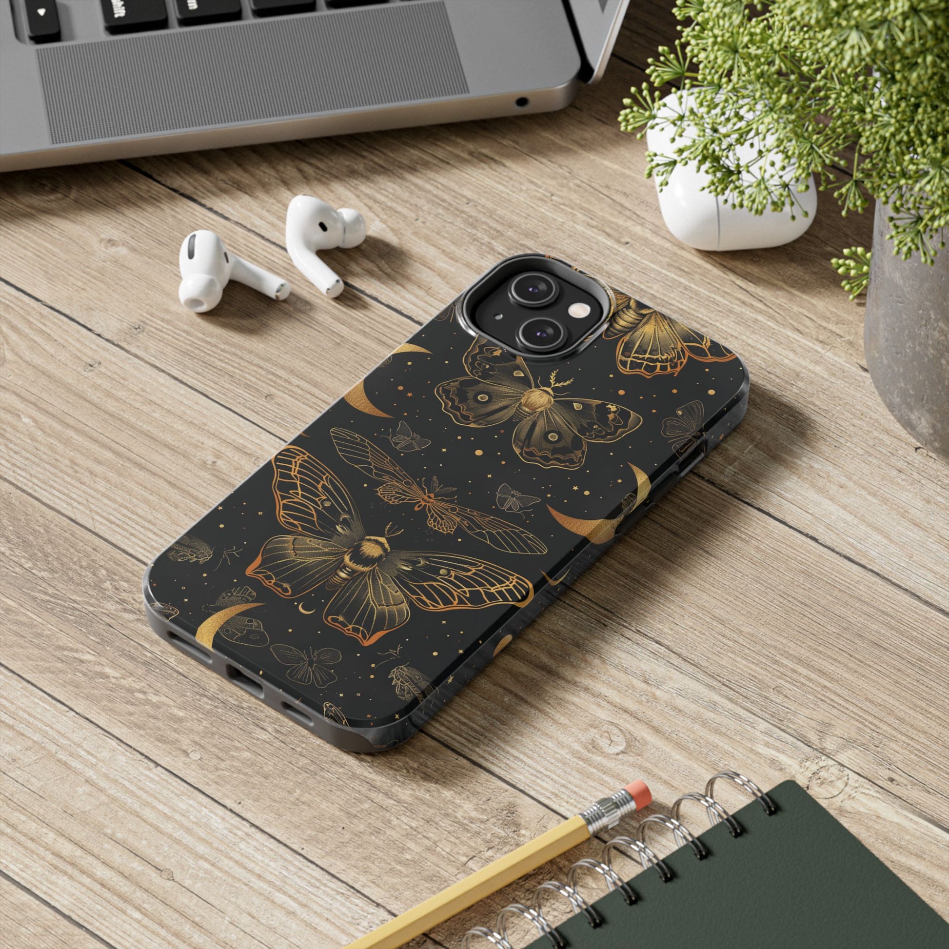 D Dark Academia Mystical Phone Case, Mystical Moth Phone Case, Vintage Magic Witchcraft iPhone Cover, Esoteric Nature Art, iPhone 15 Pro Max
