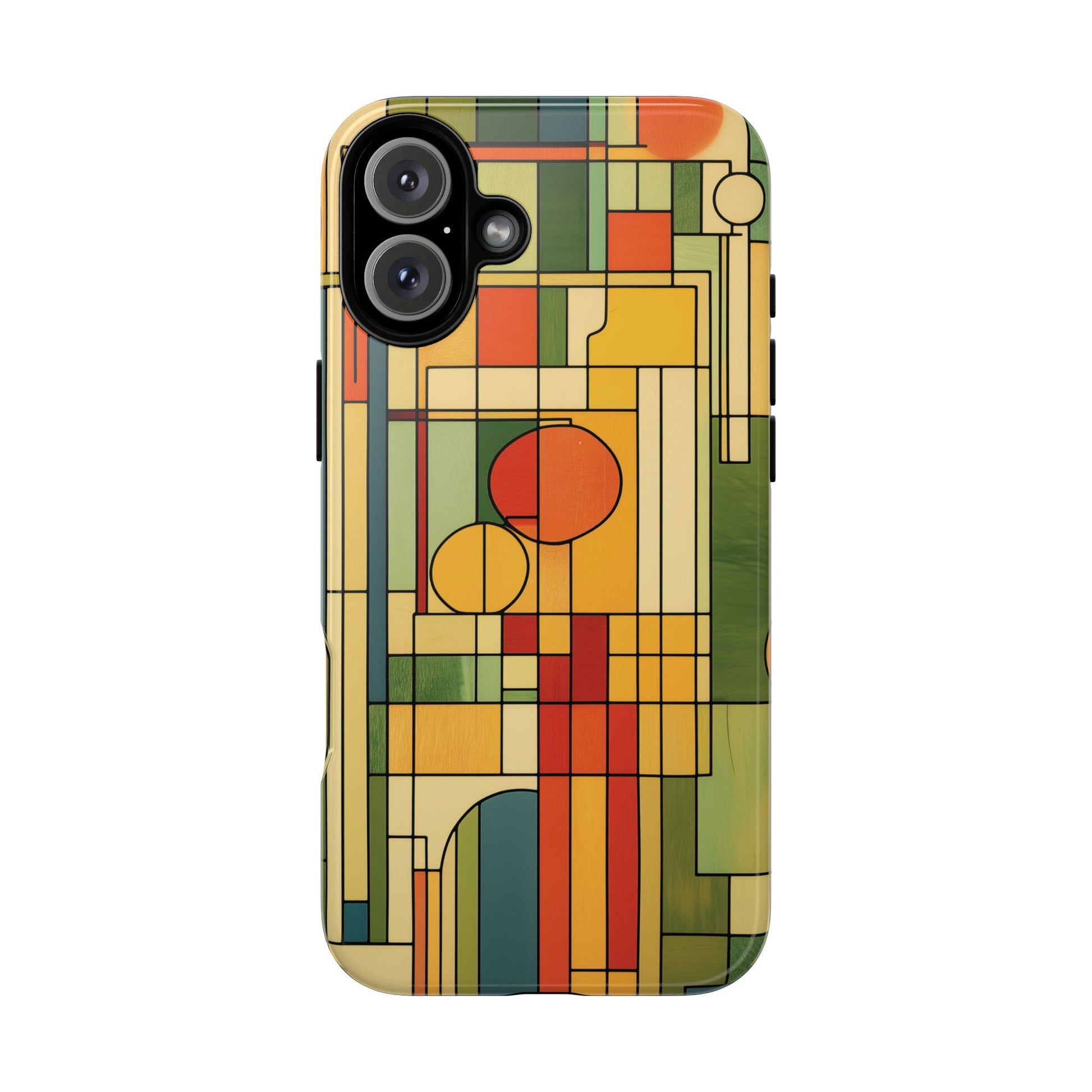 Frank Lloyd Wright Inspired Prairie Style Usonian Phone Case Geometric Stained Glass Art Deco 13 14 15 16 iPhone Pro Max Galaxy Pixel