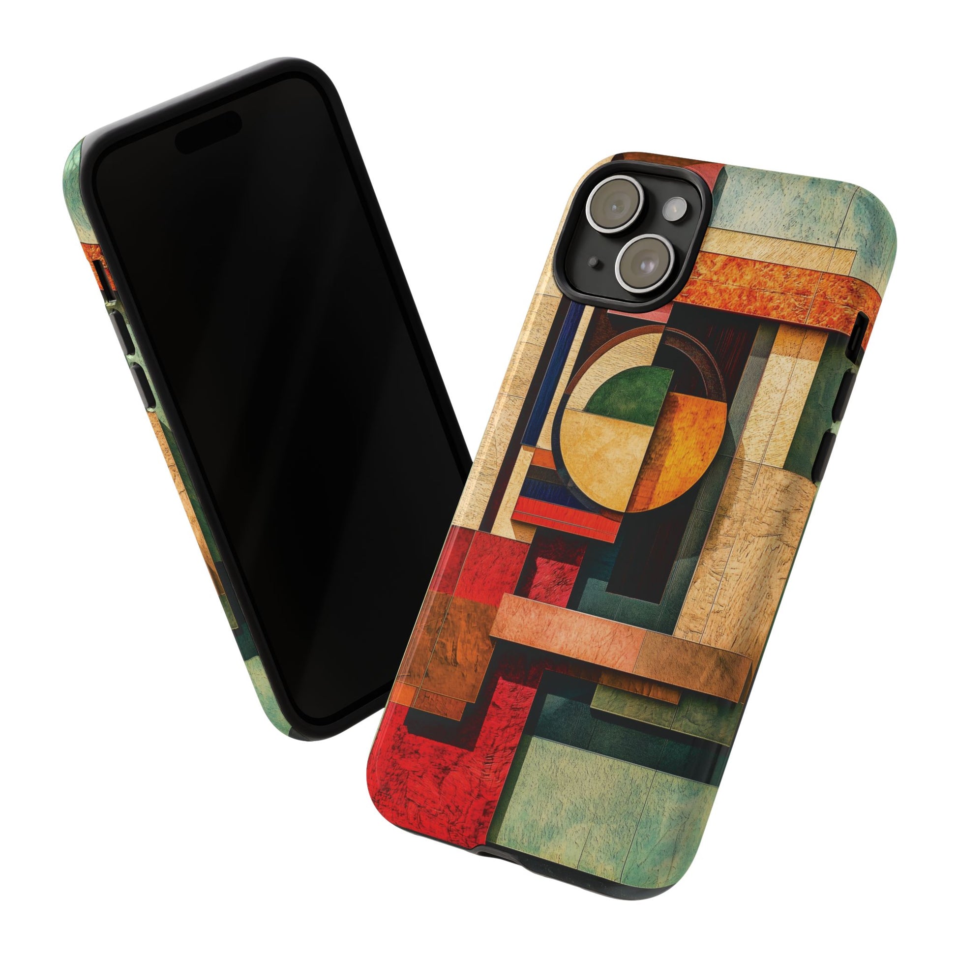 Tan Prairie Style Frank Lloyd Wright Usonian Phone Case Geometric Stained Glass Art Deco Marble Gold 13 14 15 16 iPhone Pro Max Galaxy Pixel