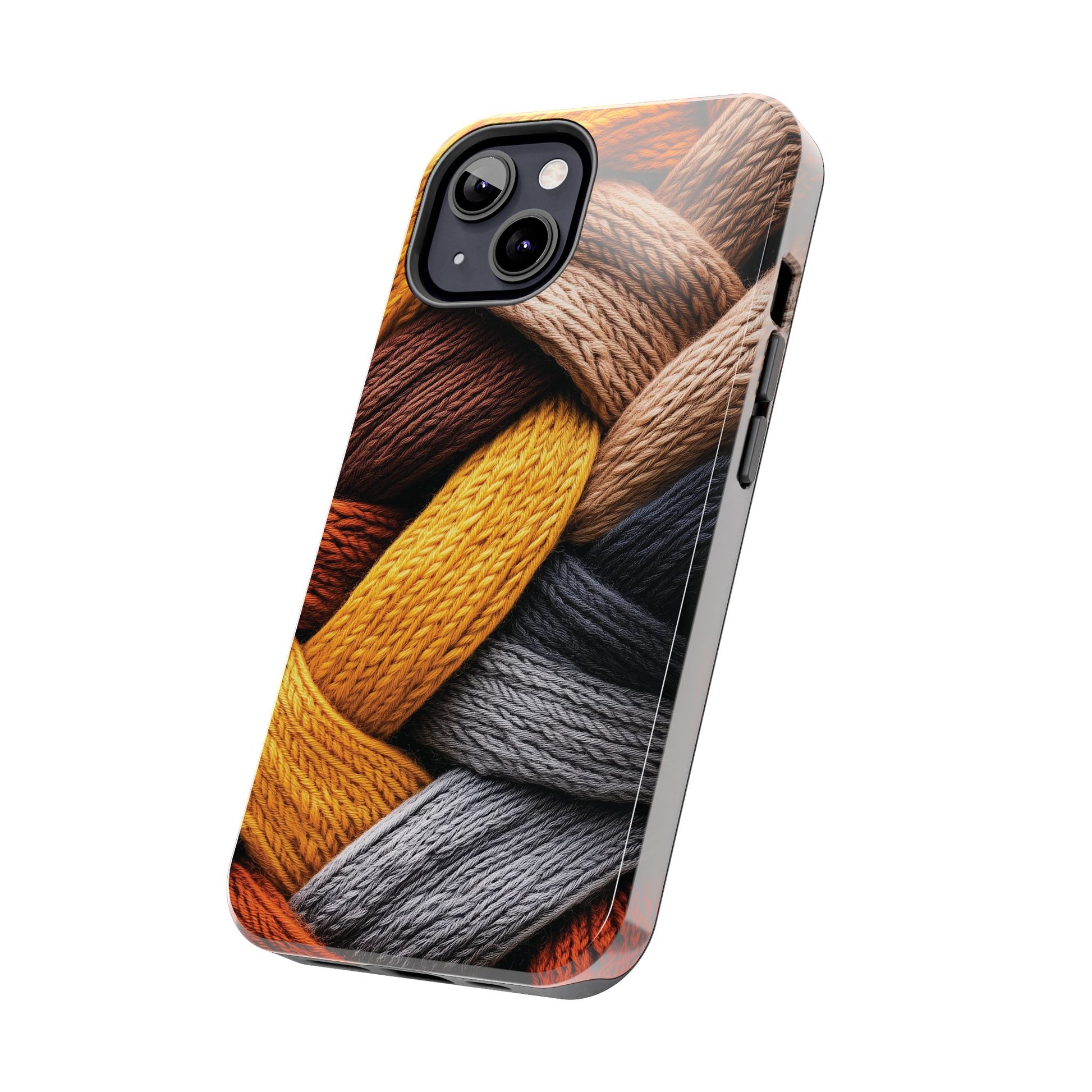 Cozy Boho Fall Knit Sweater Cottagecore Phone Case Boho Embroidered Fall Colors Phone Cover for iPhone 13 14 15 Pro, Samsung Galaxy S22 S23