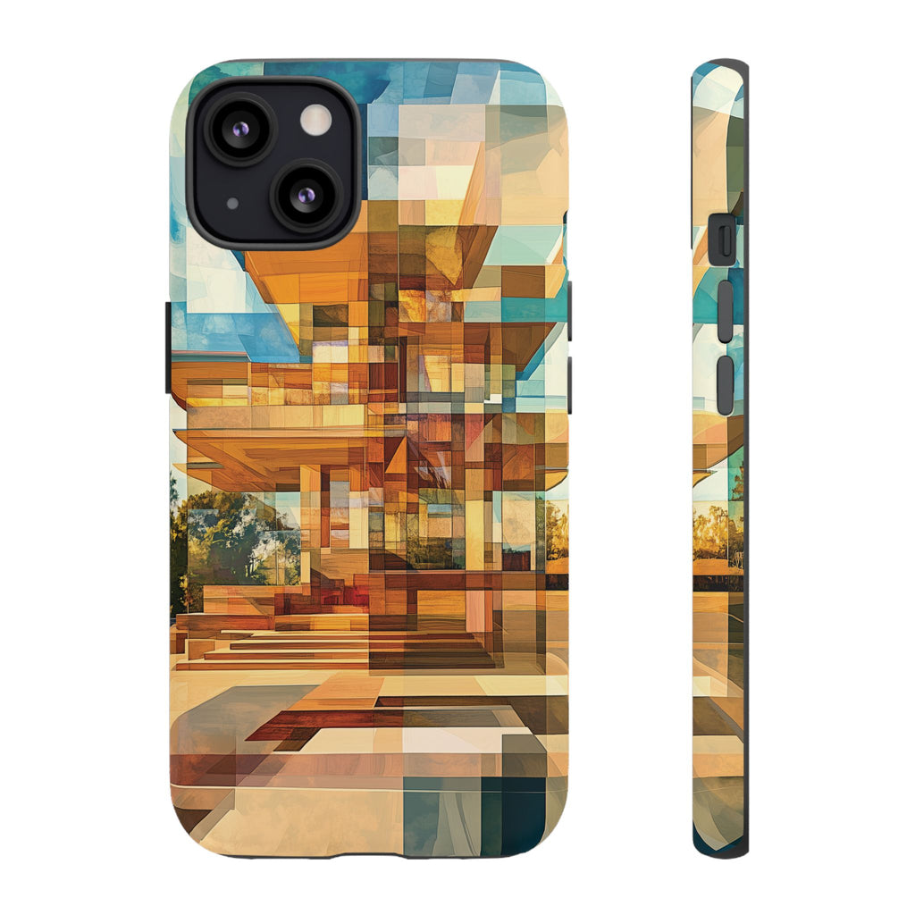 Frank Lloyd Wright Inspired Prairie Usonian Phone Case Geometric Stained Glass Art Deco Marble Gold 13 14 15 16 iPhone Pro Max Galaxy Pixel