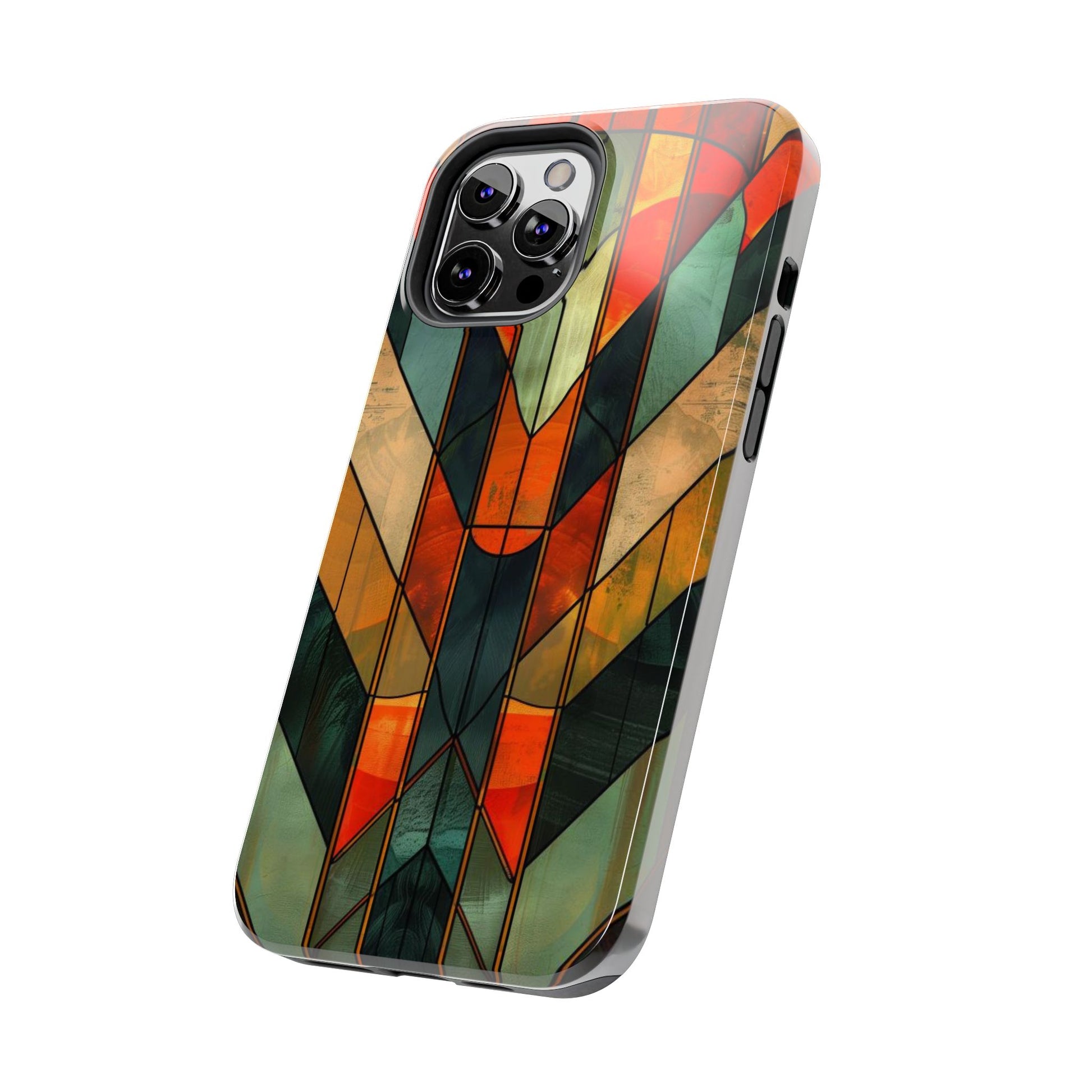 Noir Art Deco Colorful Stained Glass - Durable Dual Layer Iphone Case - Architect Phone Case