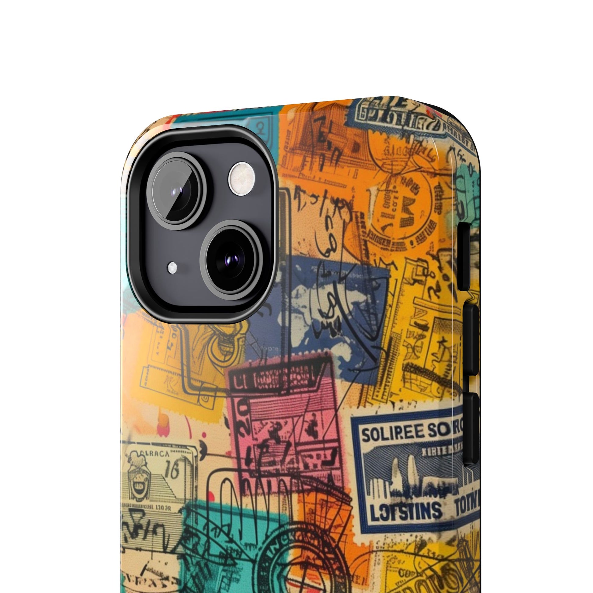Travel Stamps Tough Case - Durable iPhone case Vintage Travel Stamps Design - Adventure Inspired Case - Protective Global Destination Prints