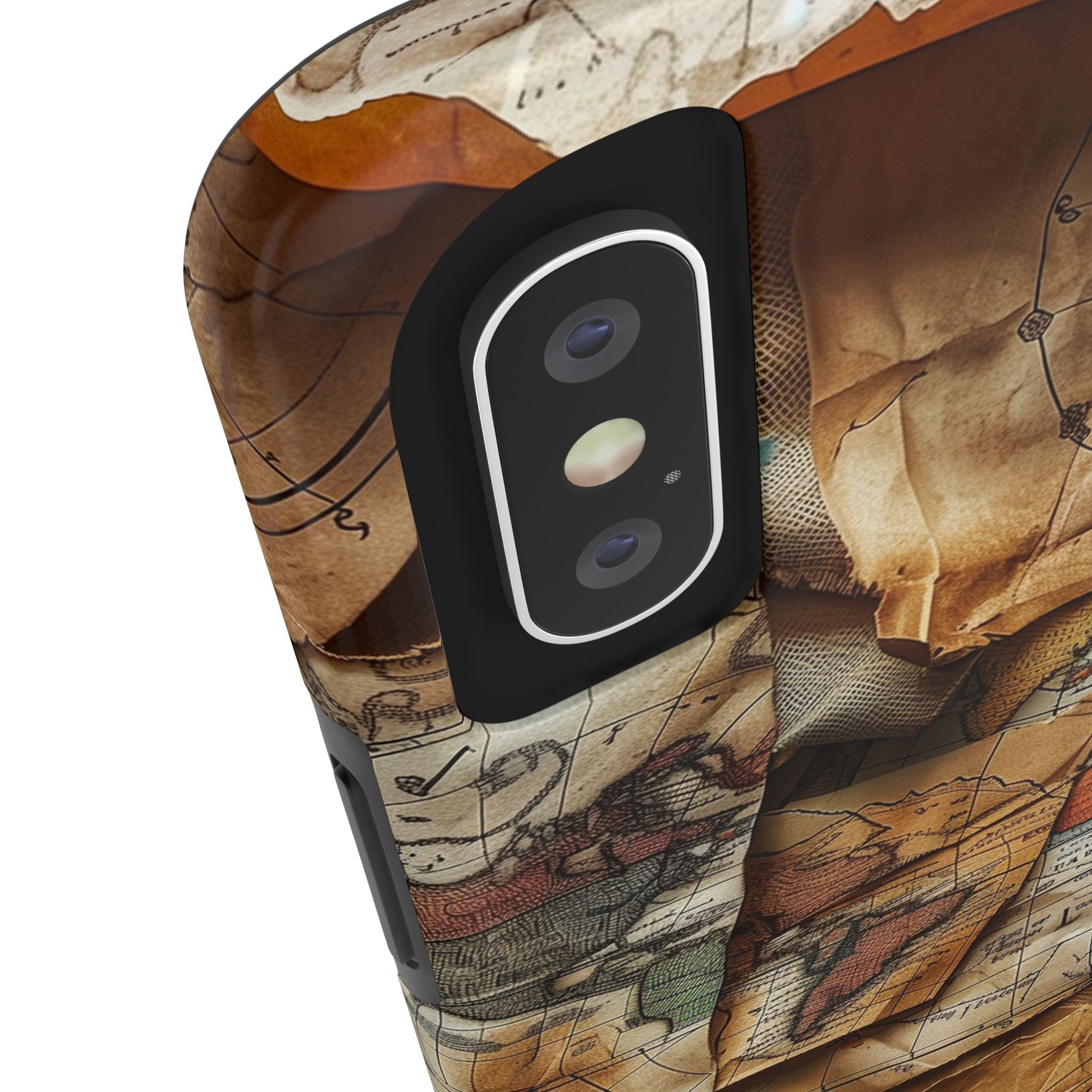 Double Layer Map Phone Case - Protective Phone Case Vintage Map Design - Durable Dual Layer Case with Map Print - Travel Inspired Phone Case