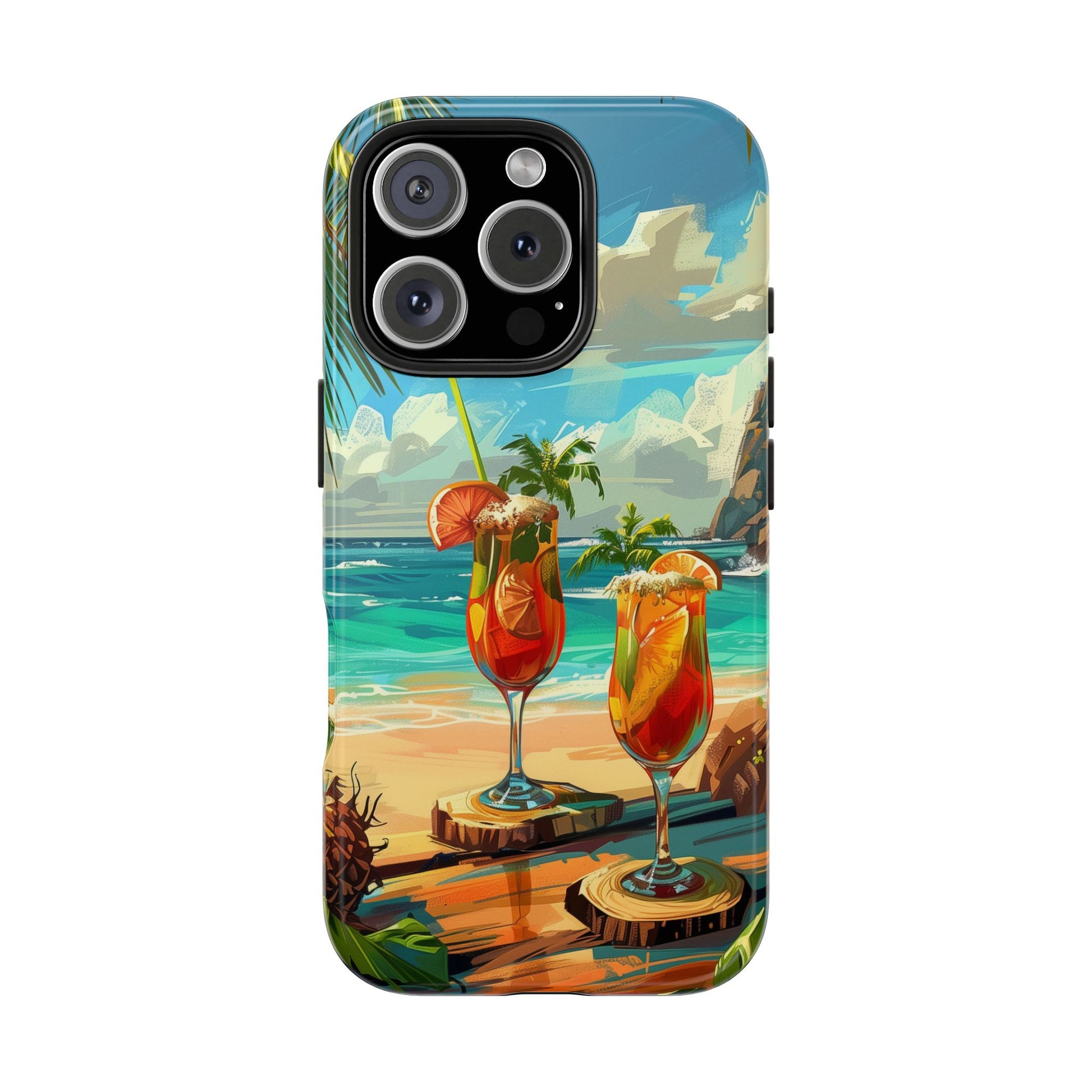 Retro Beach Scene Phone Case, Vintage Tropical Ocean iPhone Case, Summer Beach Phone Cover for iPhone, iphone 15 pro max