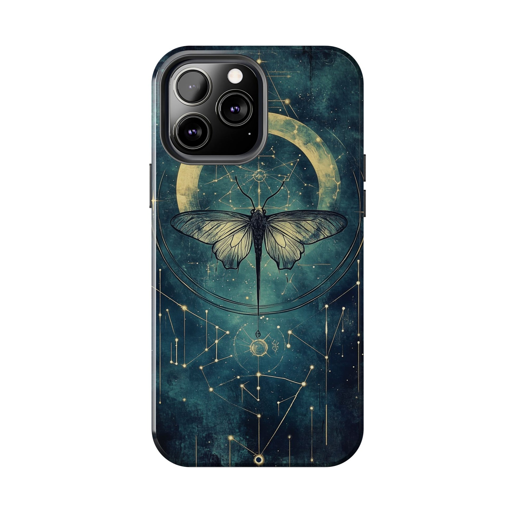 Celestial Dark Academia Phone Case, Magical Moth Vintage  Witchcraft iPhone Cover, Esoteric Nature Art, iPhone 15 Pro Max, iPhone 14 Pro
