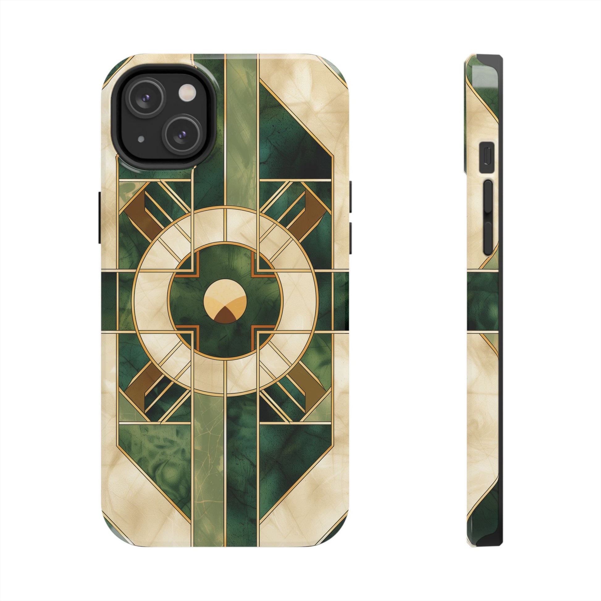 Green Frank Lloyd Wright Inspired Phone Case - Geometric Elegance for iPhone Models