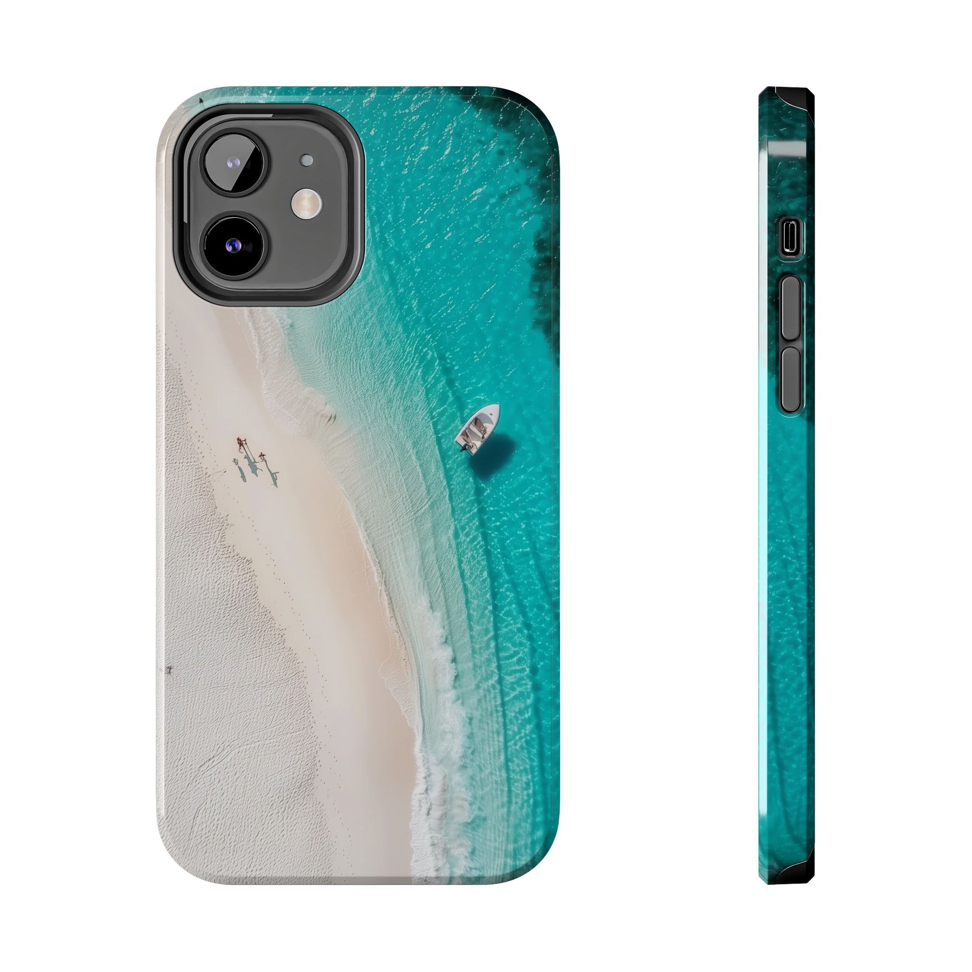 Turquoise Tranquility: Durable iPhone Case with White Sand Beach