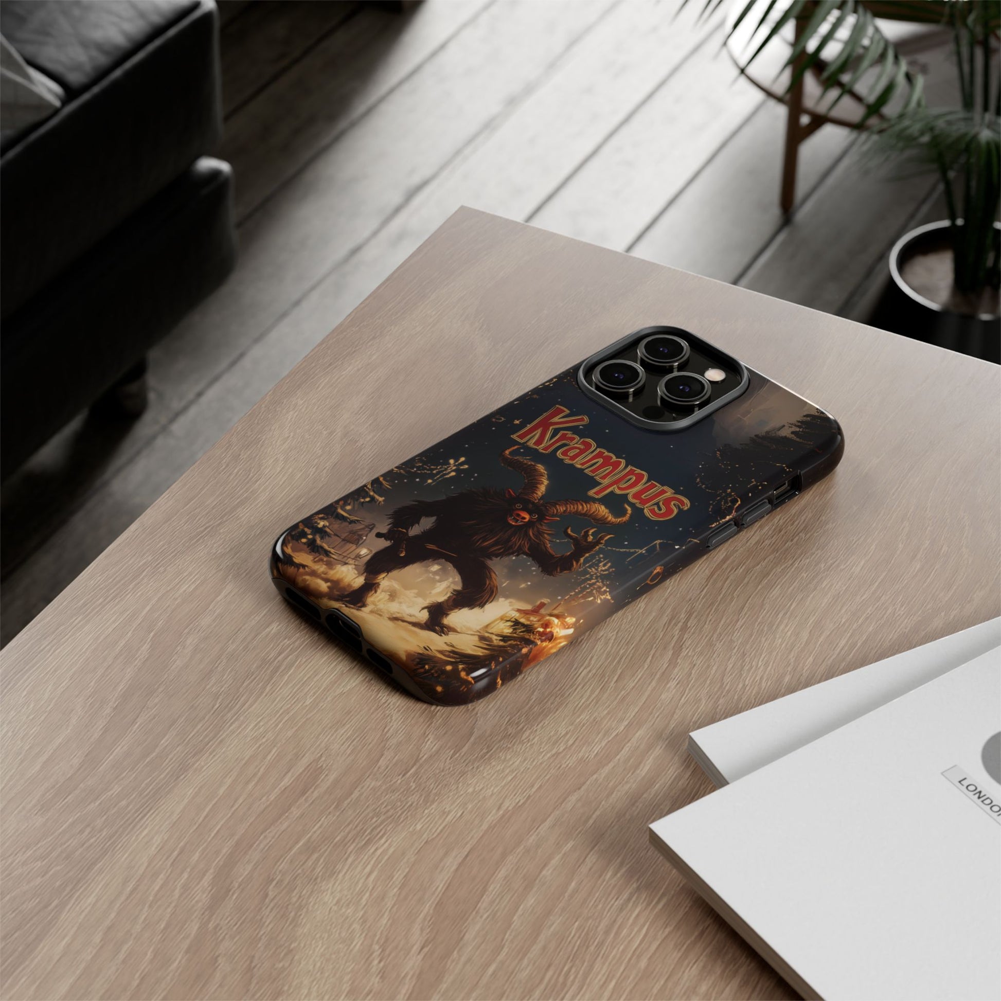 Friendly Krampus Christmas Phone Case Gothic Holiday Traditional Design Scary Merry Santa Claus iphone 13 14 15 16 Pro Max Galaxy Pixel