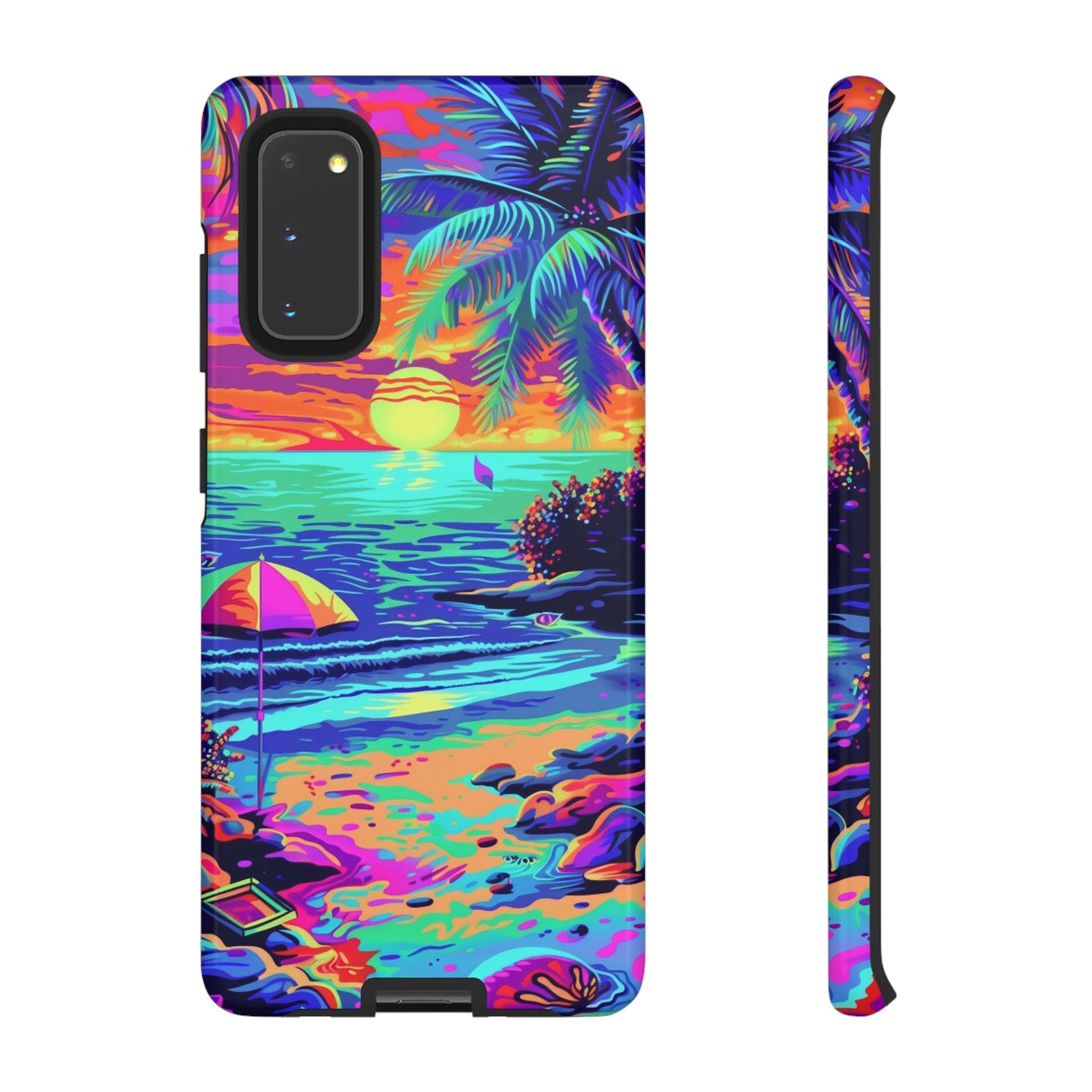 Beach Bliss: Durable Android Phone Case with Lisa Frank Style