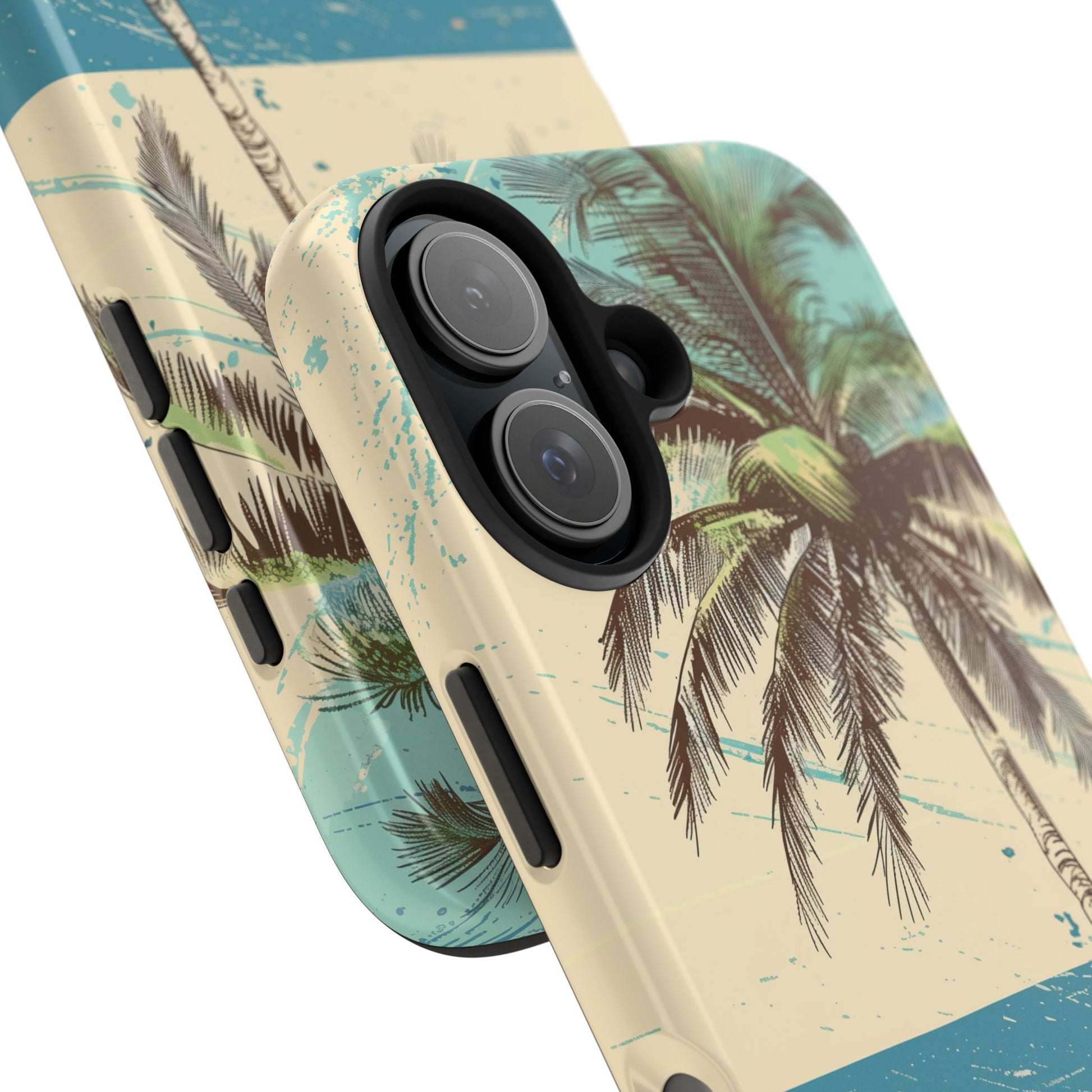 Retro Beach Scene Phone Case, Vintage Tropical Ocean iPhone Case, Summer Beach Phone Cover for iPhone, iphone 15 pro max