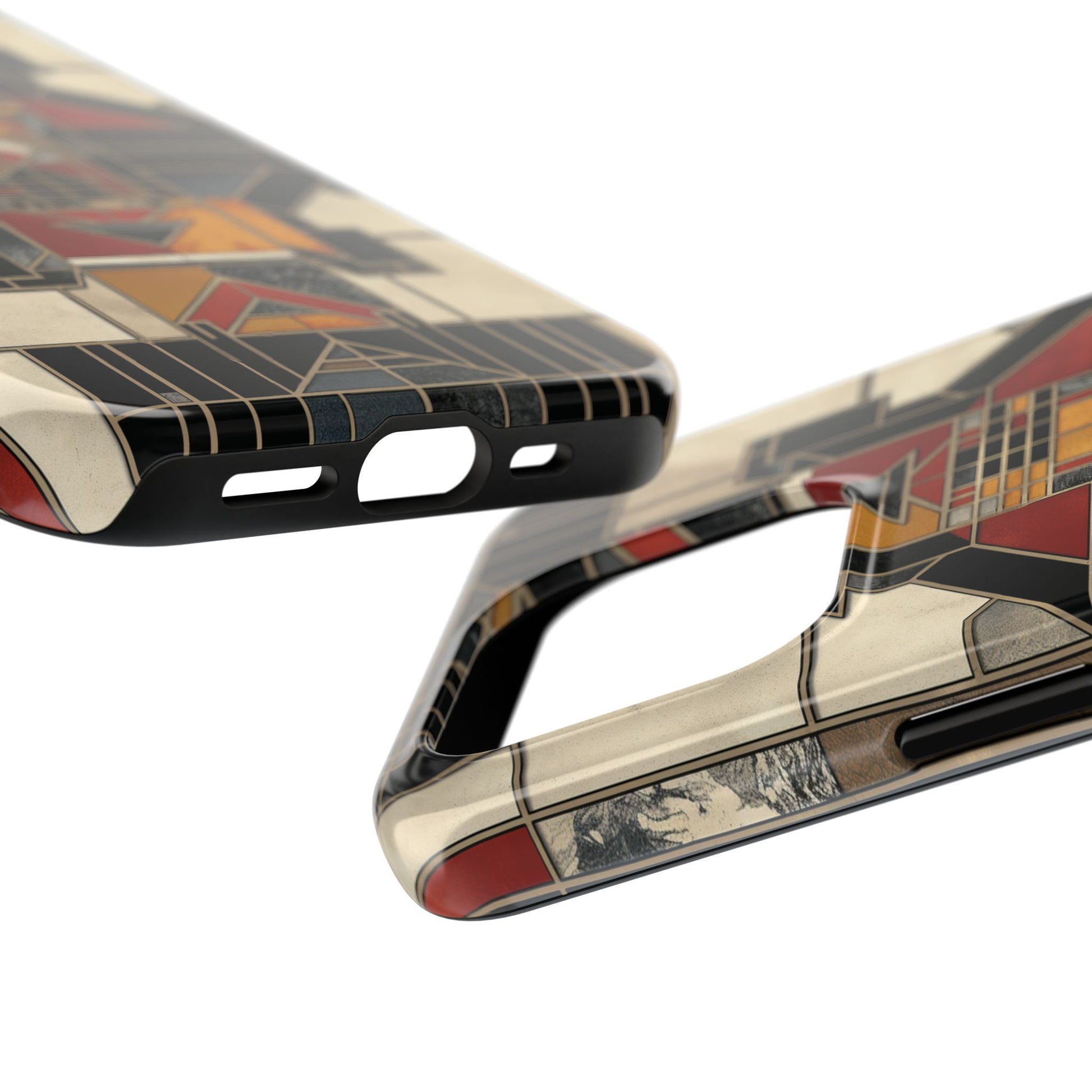 Frank Lloyd Wright Inspired Stained Glass Phone Case - Geometric Elegance for iPhone Models