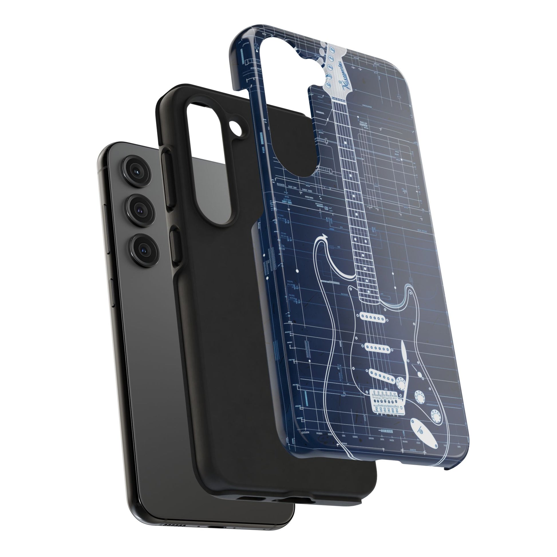 Guitar Phone Case, Guitar Blueprint iPhone Cover, Vintage Guitar Design, Custom iPhone Covers, Rock Music Phone Accessories, Musician Gift