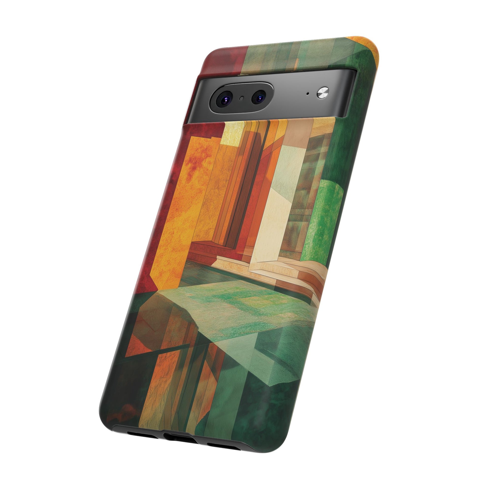 Art Deco Frank Lloyd Wright Inspired Usonian Phone Case Geometric Stained Glass Art Deco Marble Gold 13 14 15 16 iPhone Pro Max Galaxy Pixel