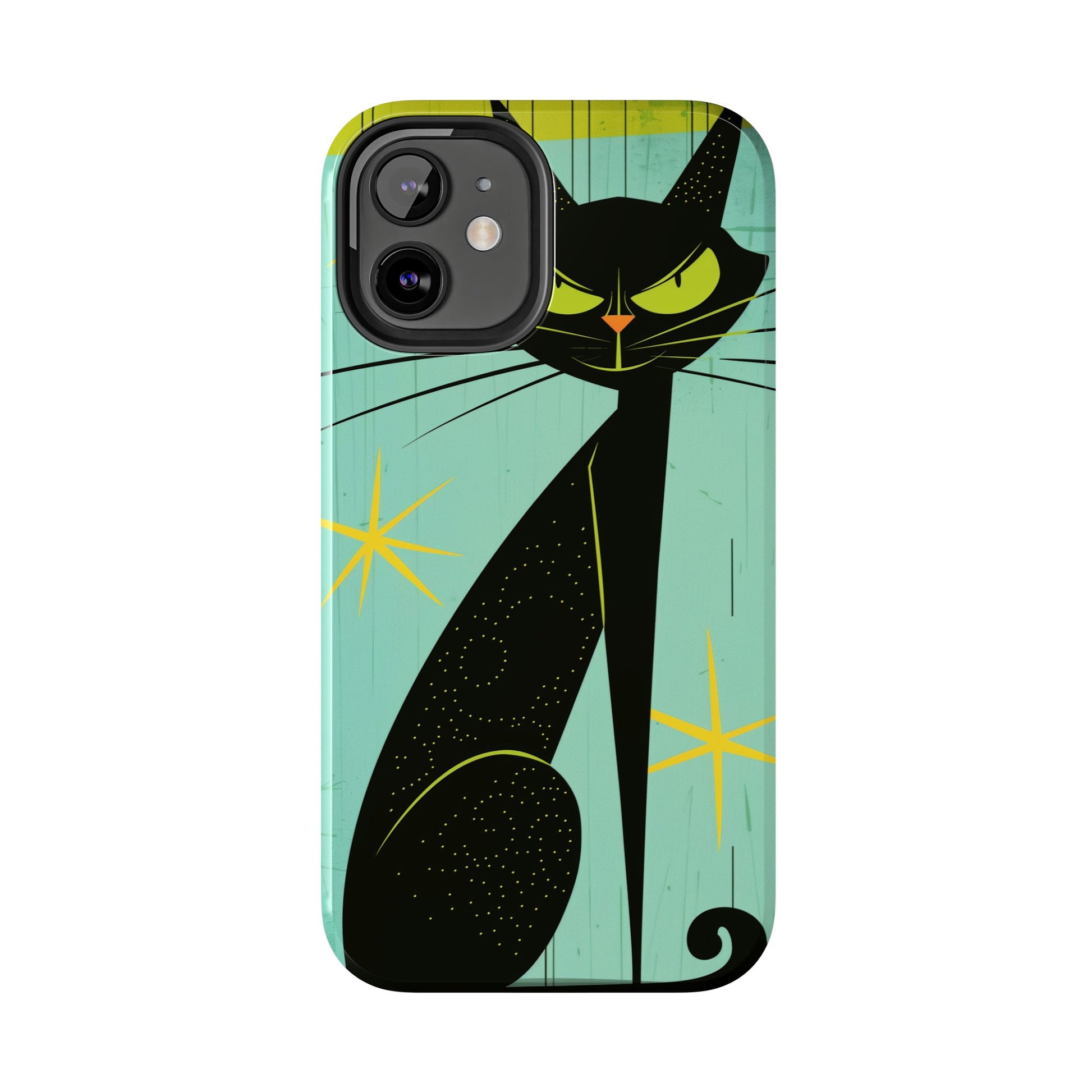 Mid-Century Modern Phone Case, Mid Mod iPhone Case, Atomic Cats iPhone Case, Retro Chic Smartphone Cover, Unique Artistic Phone Accessory