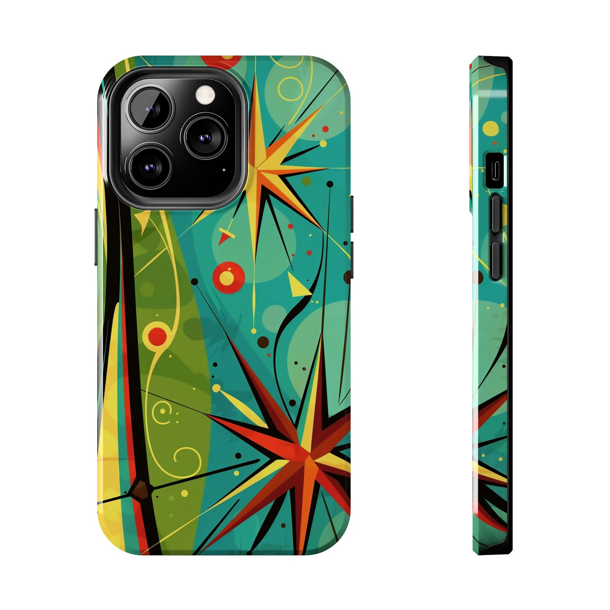 Mid Century Modern Star Design Phone Case, Earth Tone Colors, Retro Style Smartphone Cover, Vintage Phone Case, iPhone 14 Case, Apple iPhone