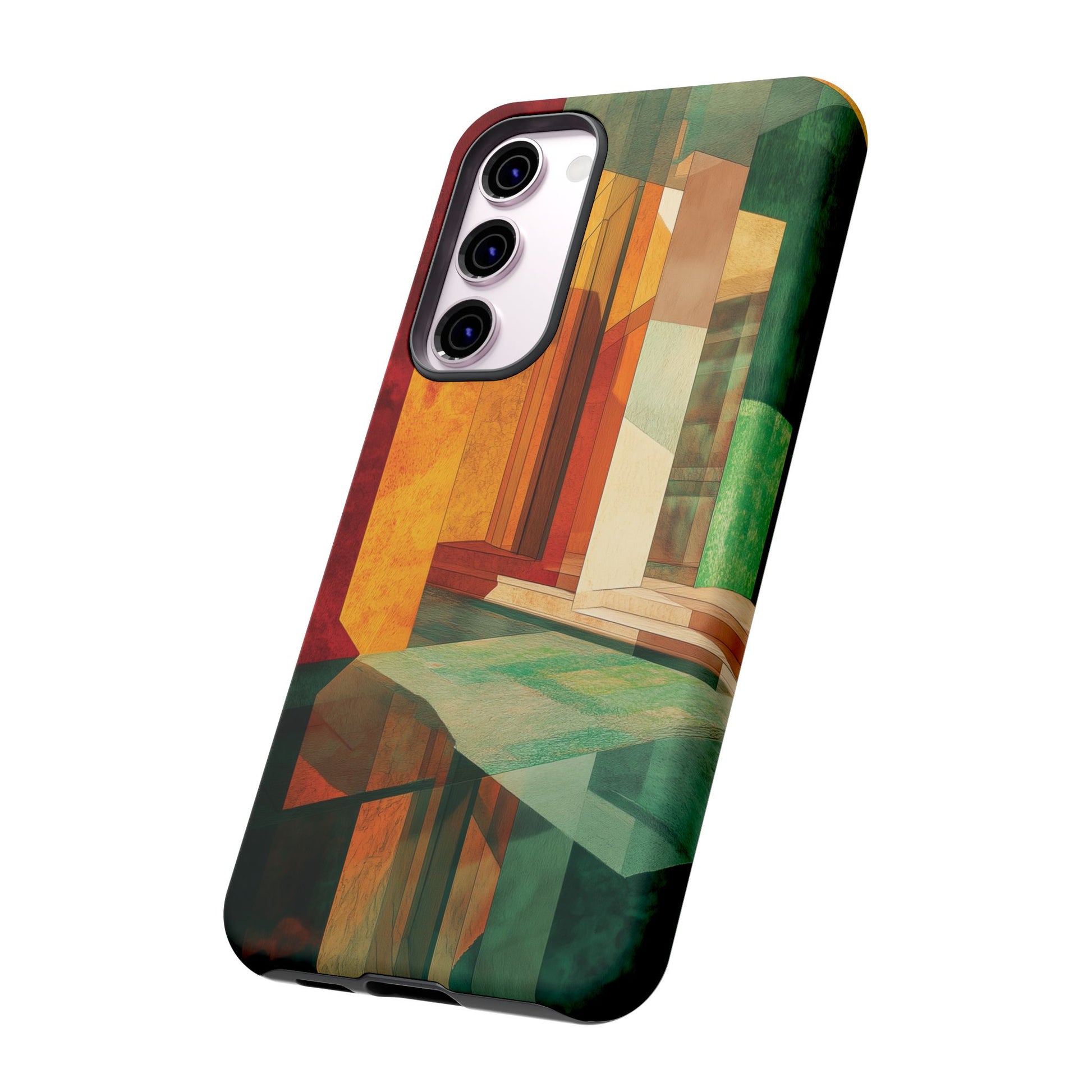 Art Deco Frank Lloyd Wright Inspired Usonian Phone Case Geometric Stained Glass Art Deco Marble Gold 13 14 15 16 iPhone Pro Max Galaxy Pixel