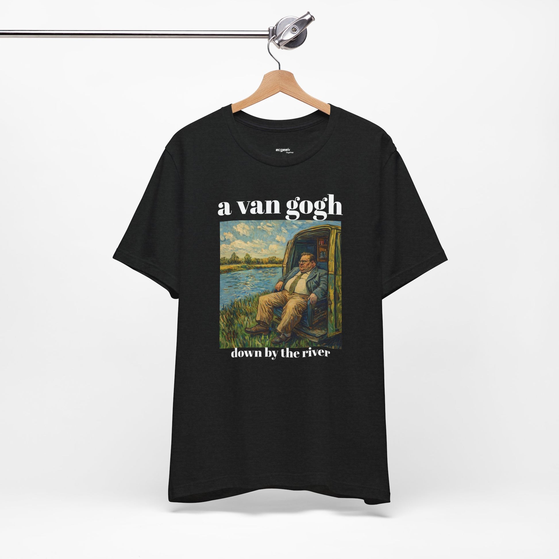 Tshirt Van Gogh Down by the River Van Gogh Style Print Sitting by a River Graphic Tee Tshirt Matte Foley Wall Decor ShirtFine Wall Art