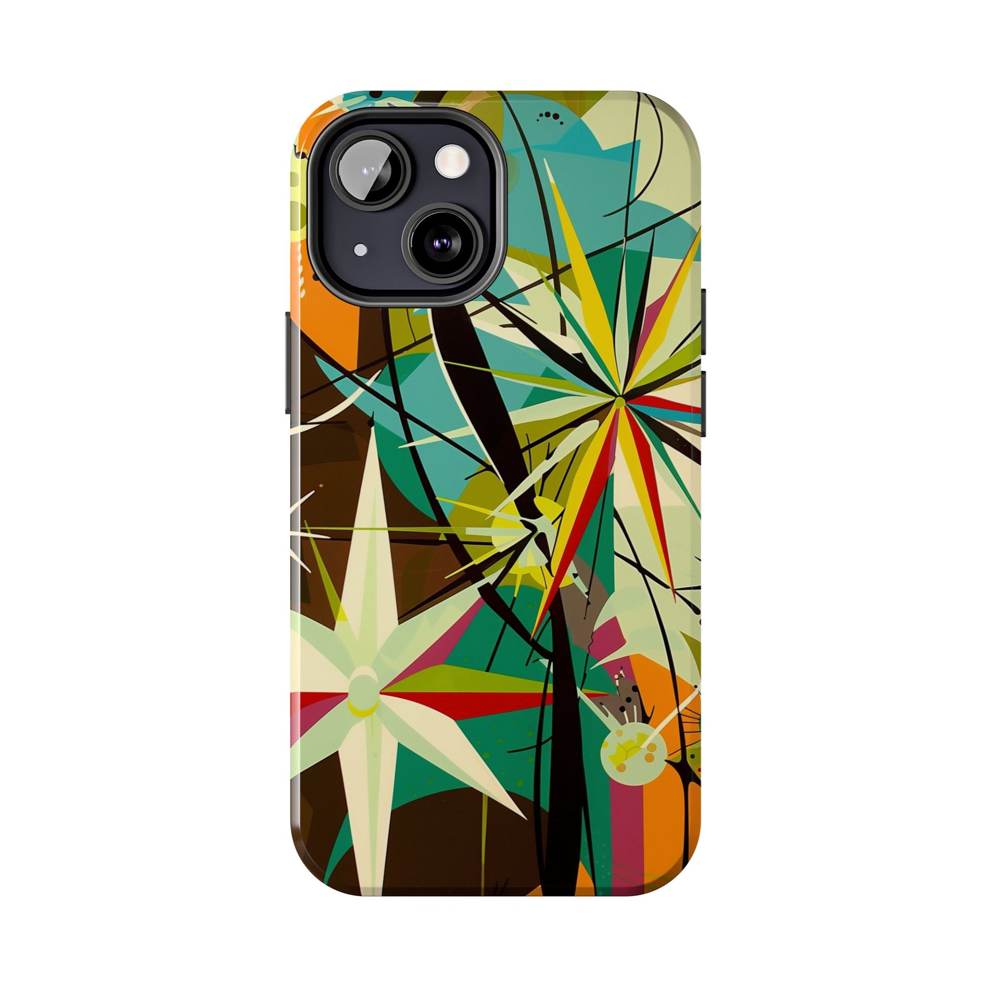Mid Century Modern Star Design Phone Case, Earth Tone Colors, Retro Style Smartphone Cover, Vintage Phone Case, iPhone 14 Case, Apple iPhone