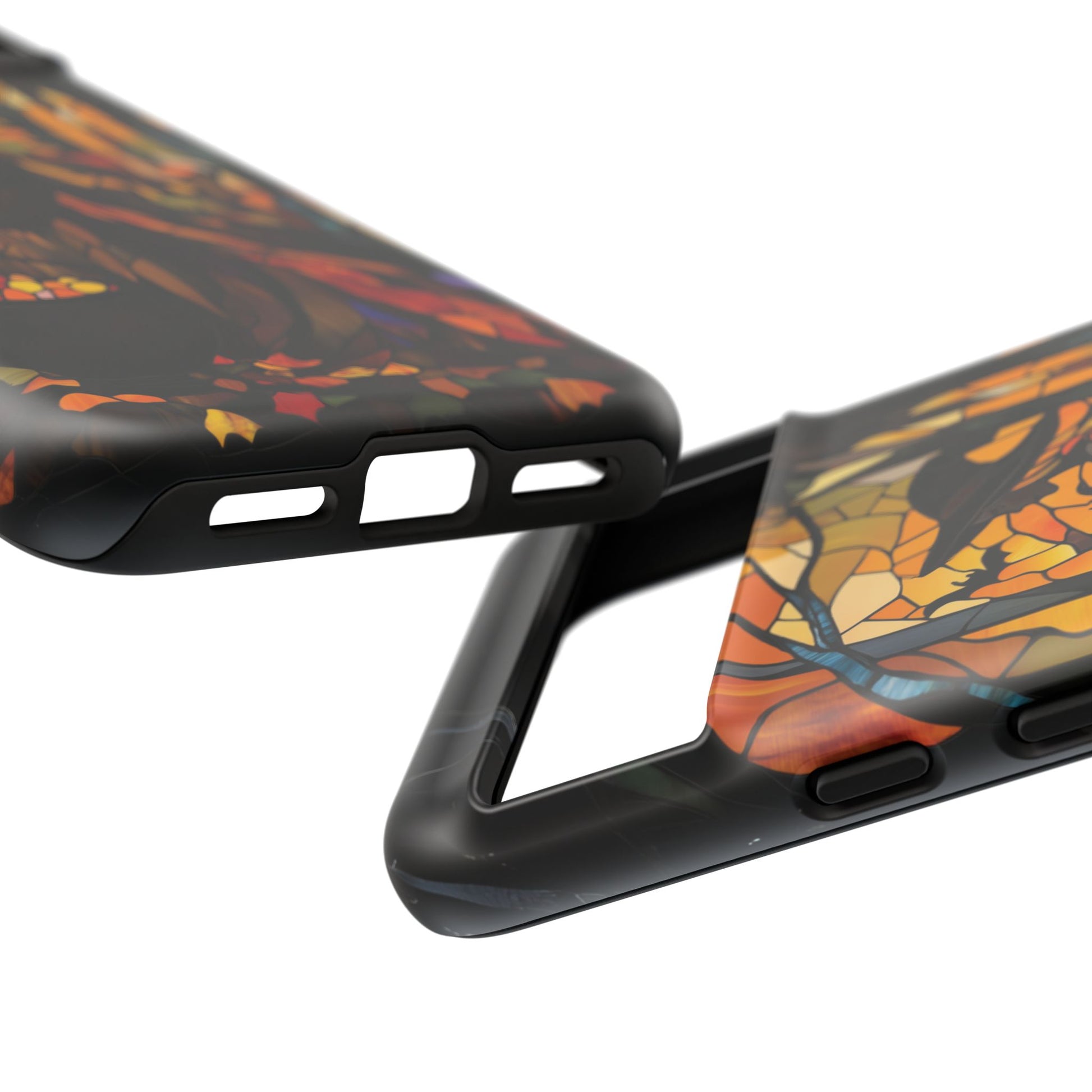 Halloween Witch Stained Glass Effect Dark Academia Spooky Fall Witchy Pumpkin Bats Seasonal Fall Mosaic Case iPhone 13 14 15 16 Pro Max