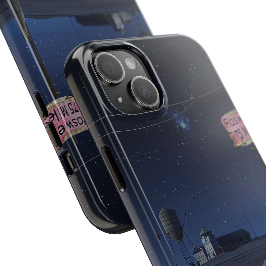 UFO Phone Case, Tough iPhone Case, Roswell UFO Crash Phone Case, Alien Invasion Design, Extraterrestrial iPhone Cover, Unique Sci-Fi Gift