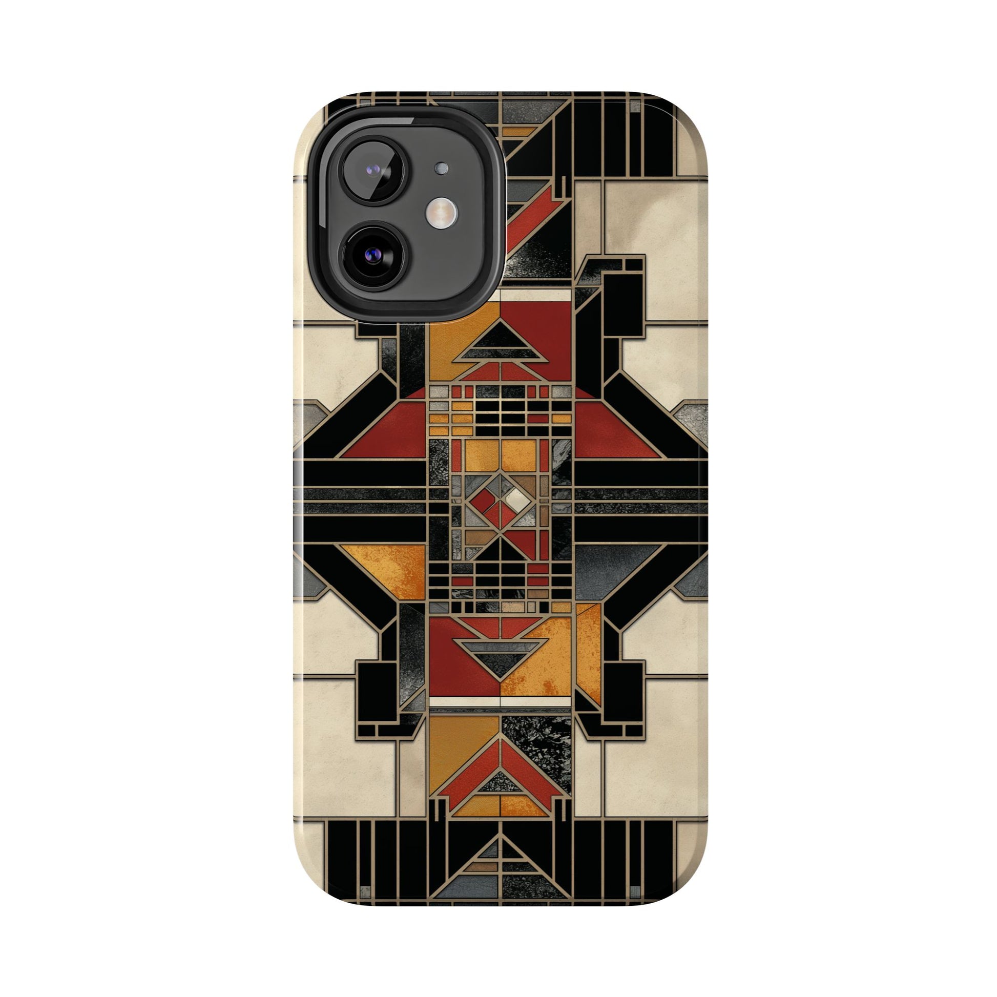 Frank Lloyd Wright Inspired Stained Glass Phone Case - Geometric Elegance for iPhone Models