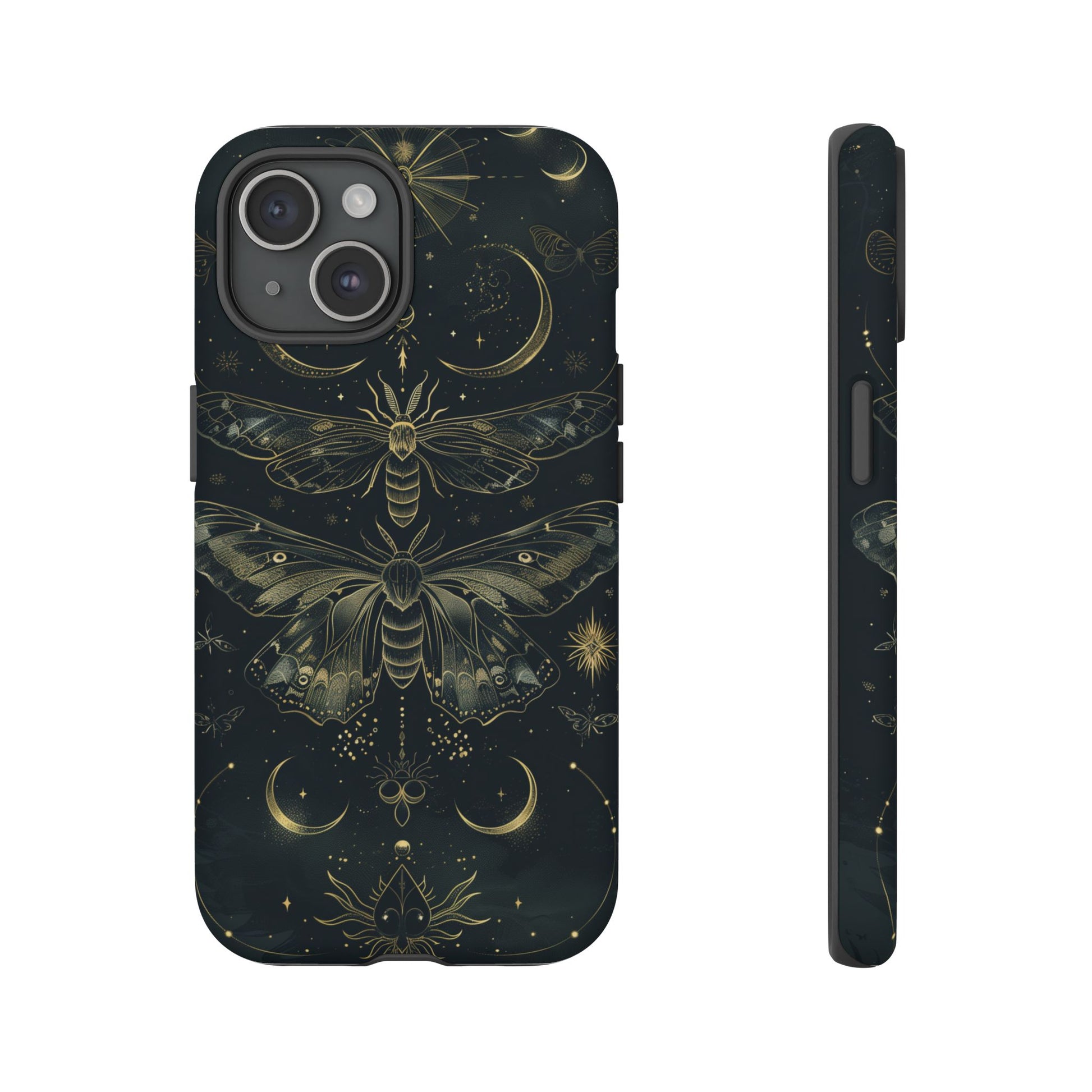 Celestial Dark Academia Phone Case Magical Moth Vintage Witchcraft Cover Esoteric Nature Art iPhone 13 14 15 16 Pro Max Samsung Pixel 8