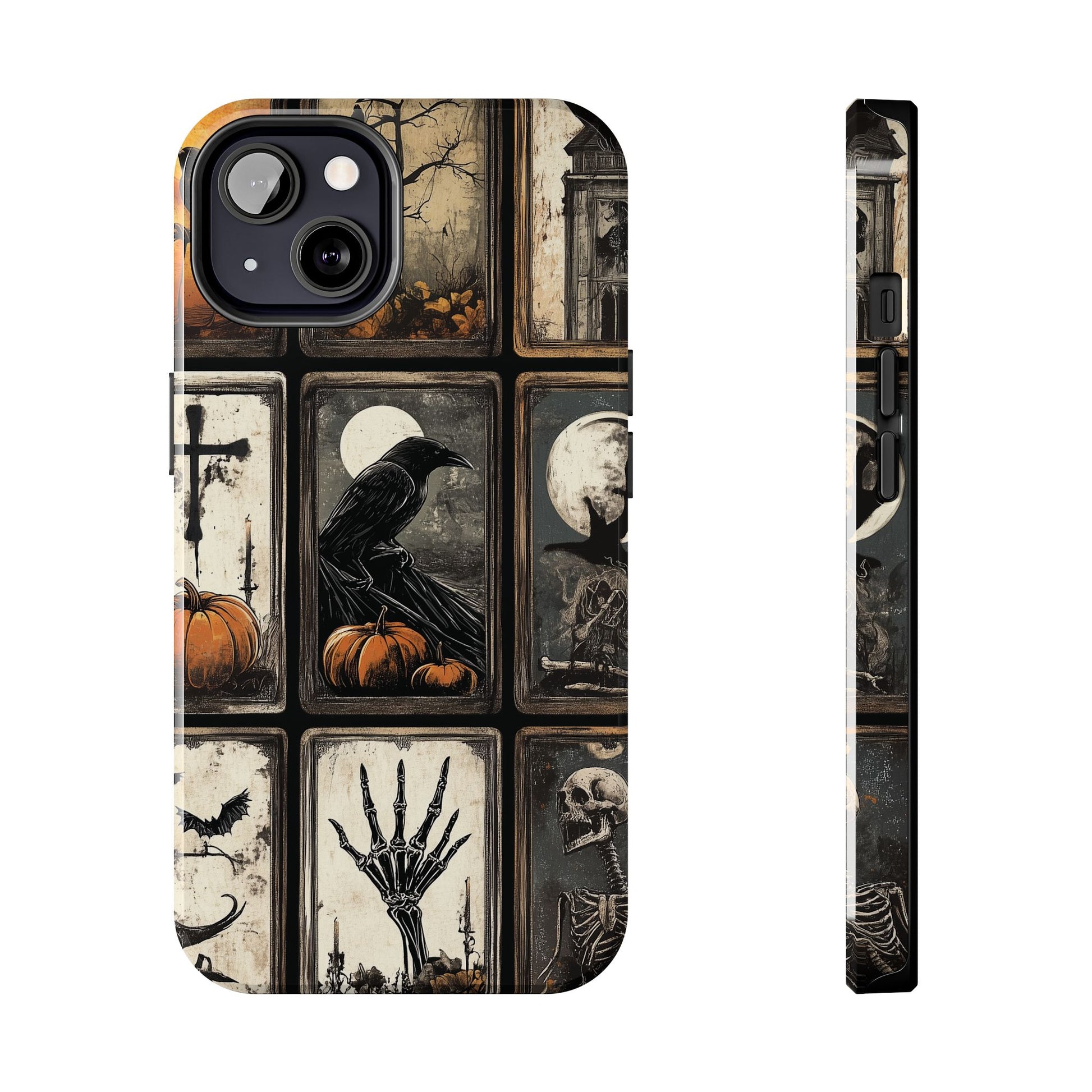 The CrowTarot Card Mystical Phone Case Psychic Dark Academia Halloween Gothic Phone Case Street iPhone 15 Pro Max Samsung Galaxy