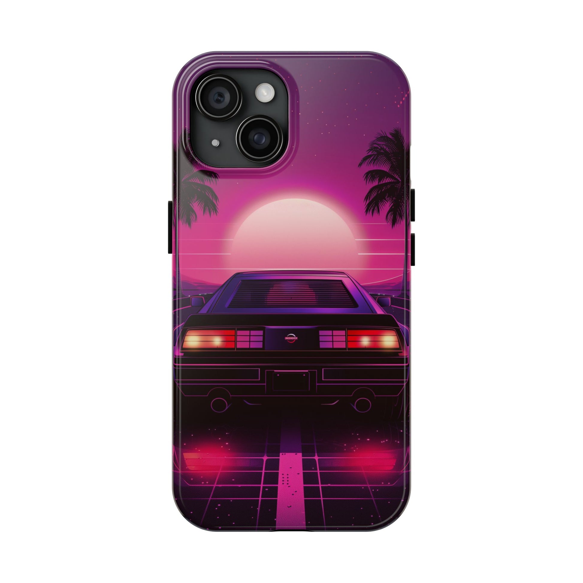 Durable 80s Retro Car Phone Case - Tough Vintage Design - Protective Mobile Cover - Fun Classic Car Accessory
