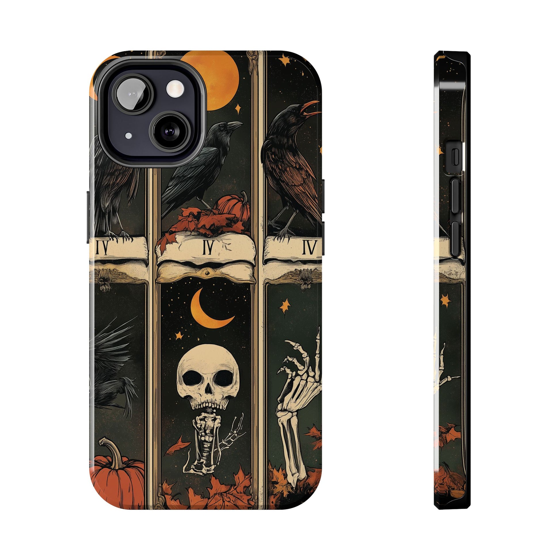 Tarot Card Mystical Phone Case Psychic The Crow Dark Academia Halloween Gothic Phone Case Street iPhone 15 Pro Max Samsung Galaxy A