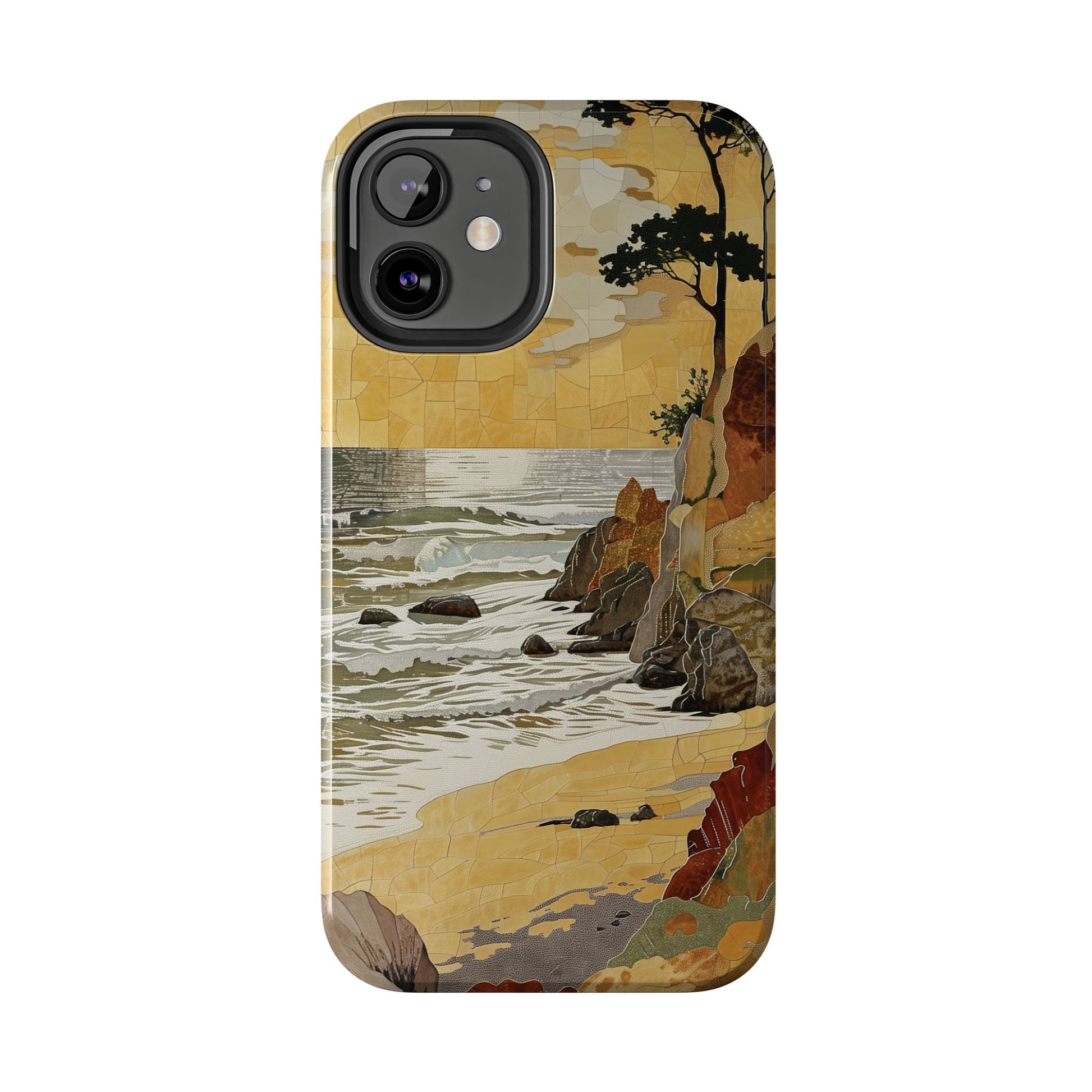 Retro Beach Scene Phone Case, Vintage Tropical Ocean iPhone Case, Summer Beach Phone Cover for iPhone, iphone 15 pro max