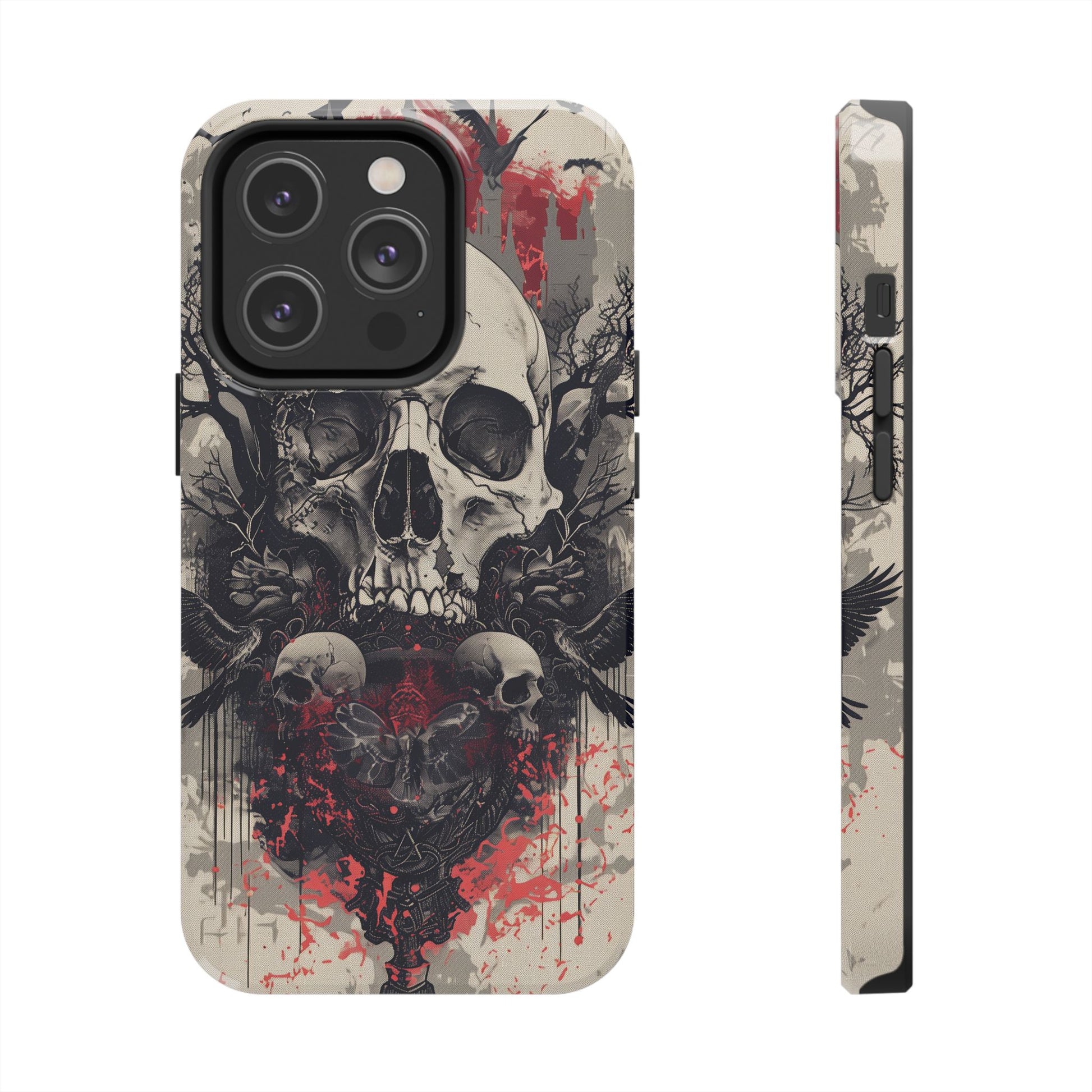 Gothic Art Phone Case Skulls and Crows, Moth Phone Case, Moon and Tarot Phone Case, Halloween Spooky Season, Dark Academia iPhone 15 Pro Max