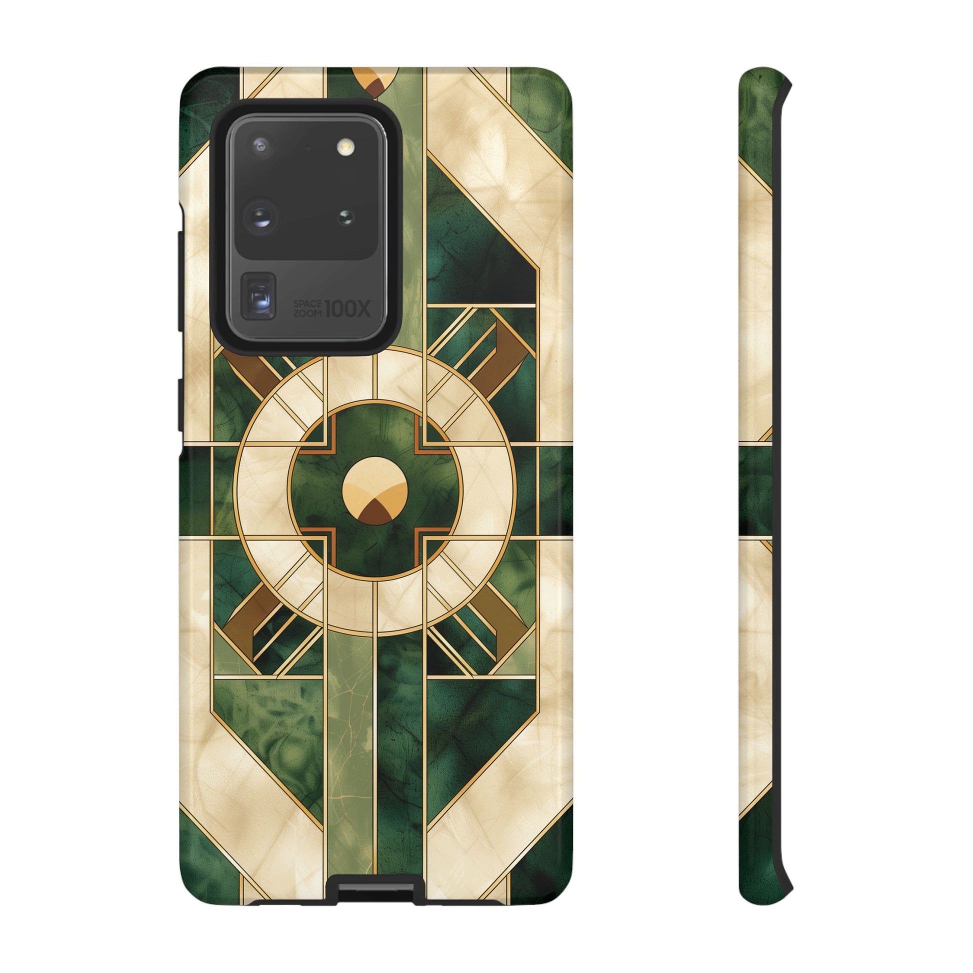 Green Frank Lloyd Wright Inspired Phone Case Geometric Elegance Stained Glass Art Deco Marble Gold 13 14 15 16 iPhone Pro Max Galaxy Pixel