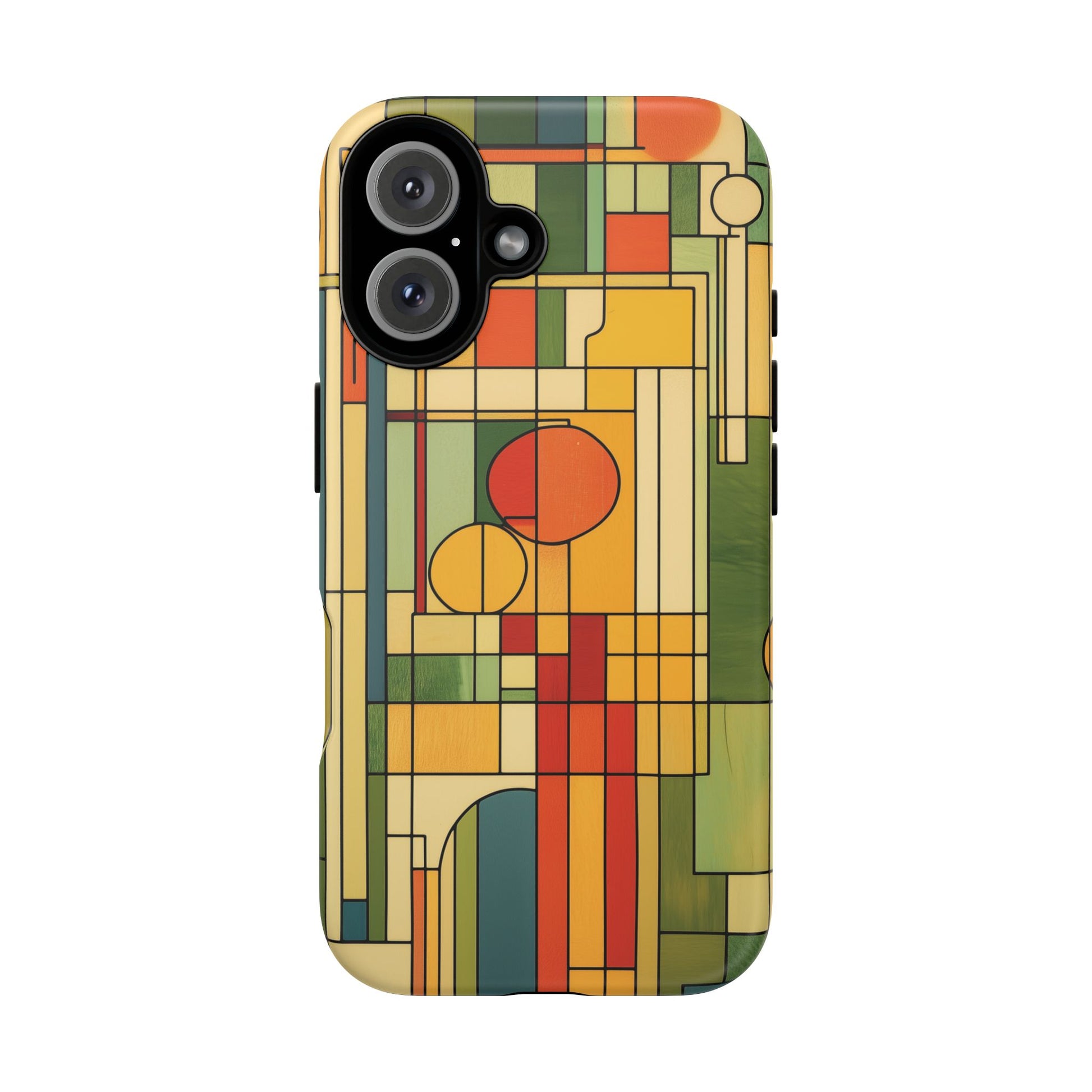 Frank Lloyd Wright Inspired Prairie Style Usonian Phone Case Geometric Stained Glass Art Deco 13 14 15 16 iPhone Pro Max Galaxy Pixel