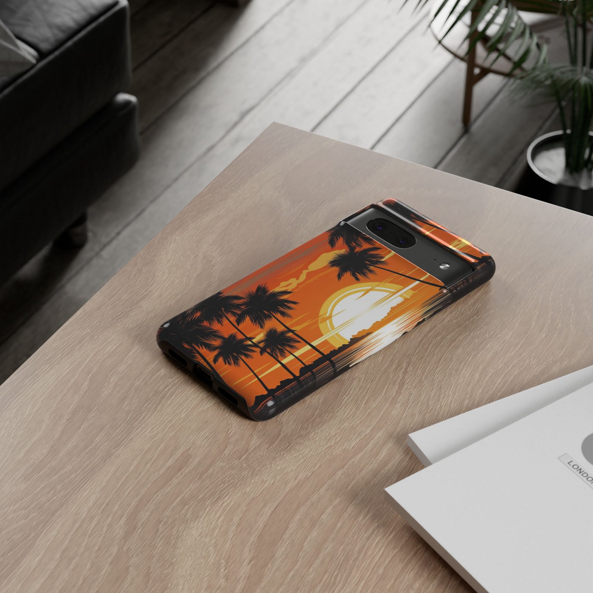 Sunset Palm Trees Tough Phone Cases for iPhone and Android