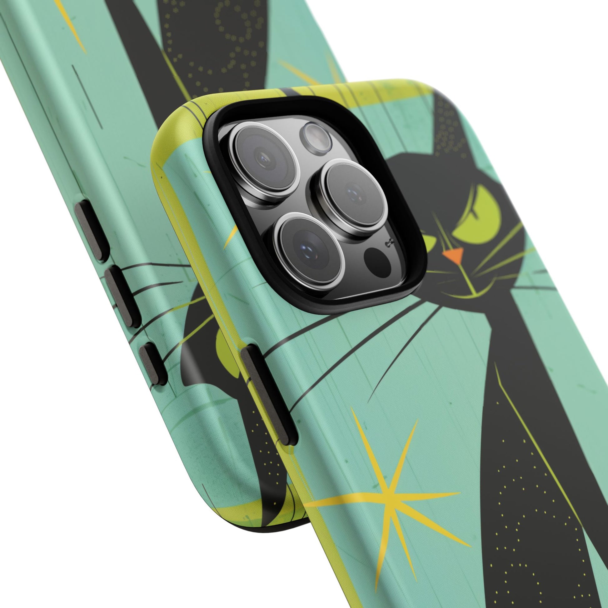 Mid-Century Modern Phone Case, Mid Mod Android Case, Atomic Cats Android Case, Retro Chic Smartphone Cover, Unique Artistic Phone Accessory