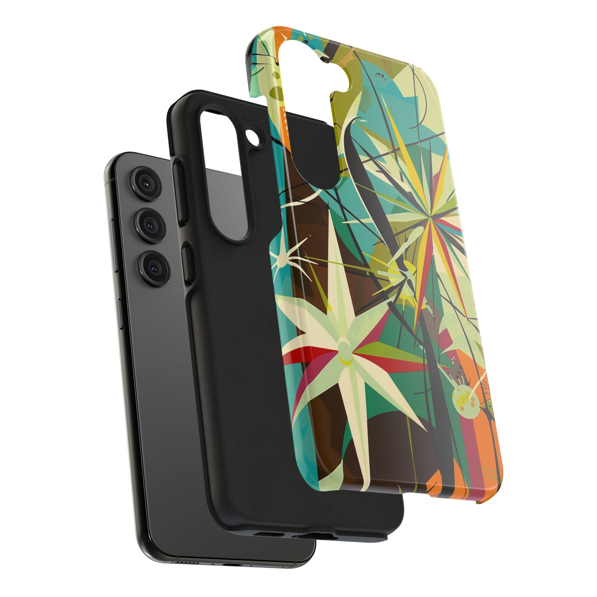 Mid Century Modern Star Design Phone Case, Earth Tone Colors, Retro Style Smartphone Cover, Vintage Phone Case, iPhone 14 Case, Apple iPhone