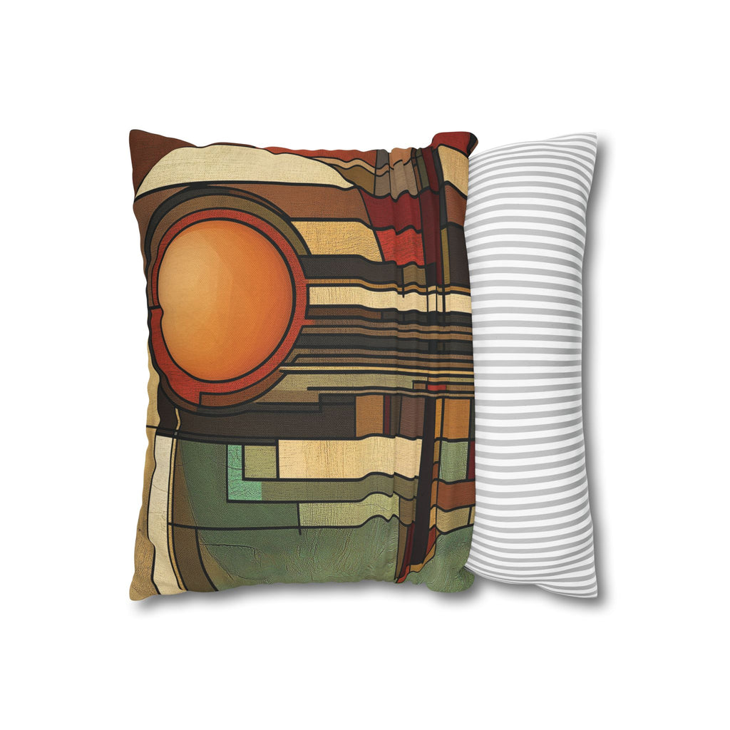 Art Deco Pillowcase, Frank Lloyd Wright Prairie Style, Usonian Nature Designer Mission Style, Perfect Gift for Home - Square Pillow, Home