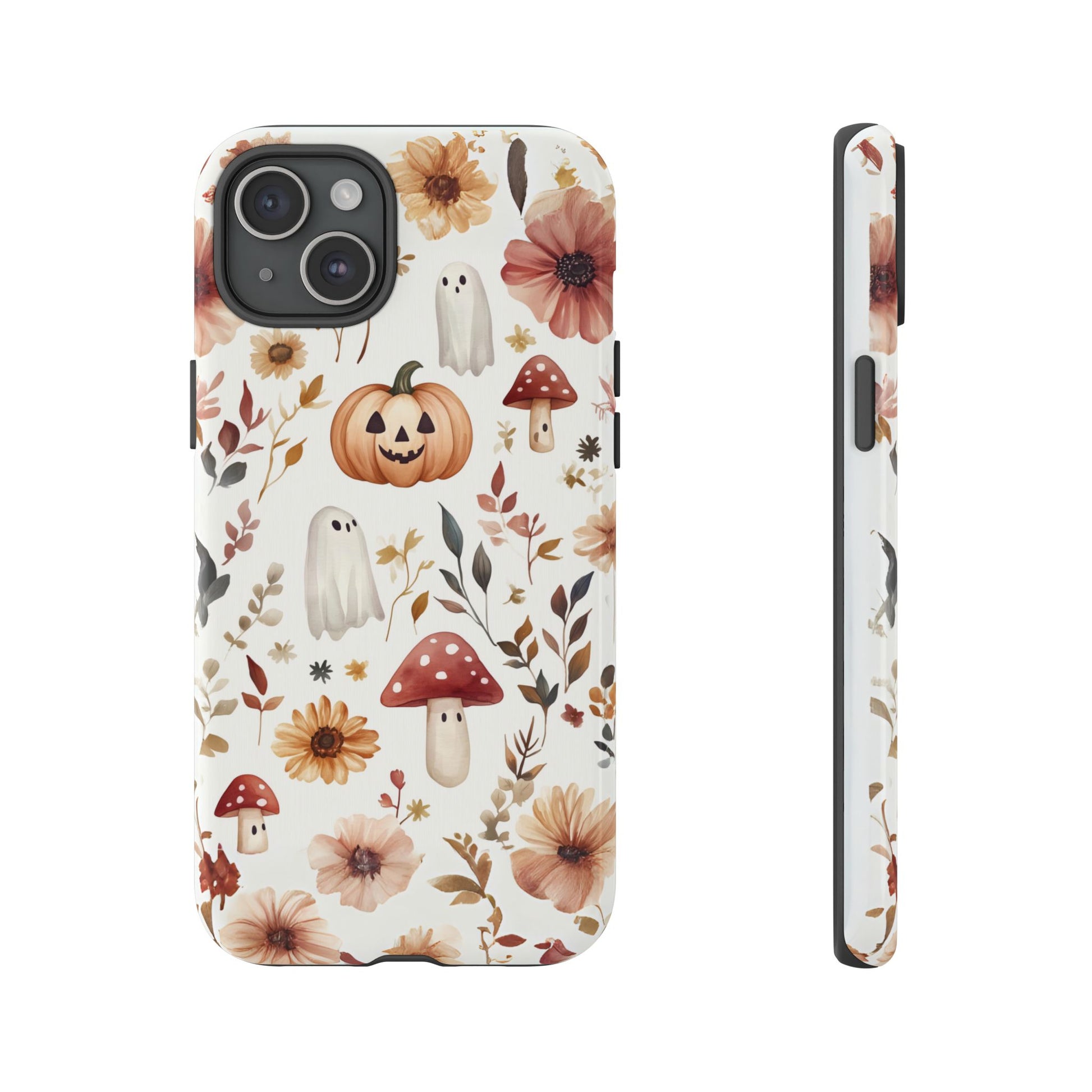 Cottagecore Fall Floral Phone Case for iPhone Samsung Pixel Autumn Pumpkin Tough Case iPhone 16 15 14 13 Pro Max