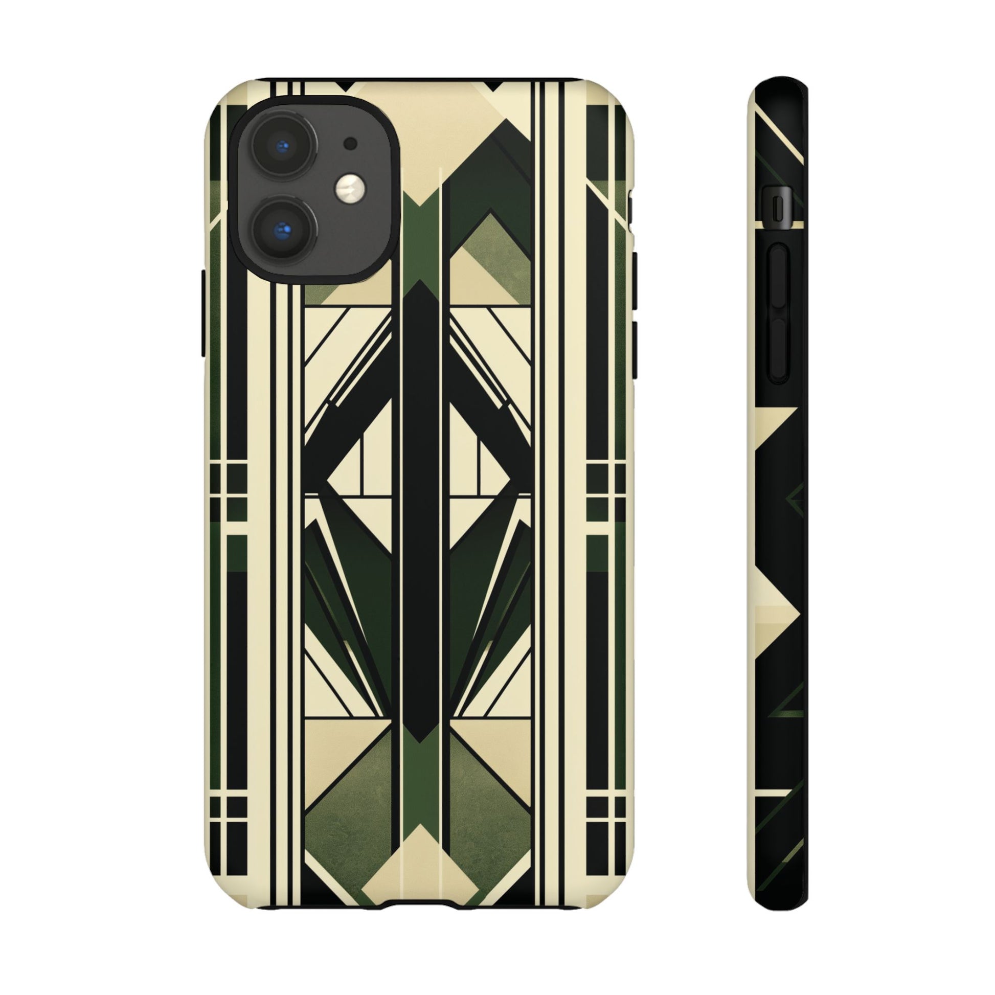 Dark Green Frank Lloyd Wright Inspired Phone Case Geometric Stained Glass Art Deco Marble Gold 13 14 15 16 iPhone Pro Max Galaxy Pixel